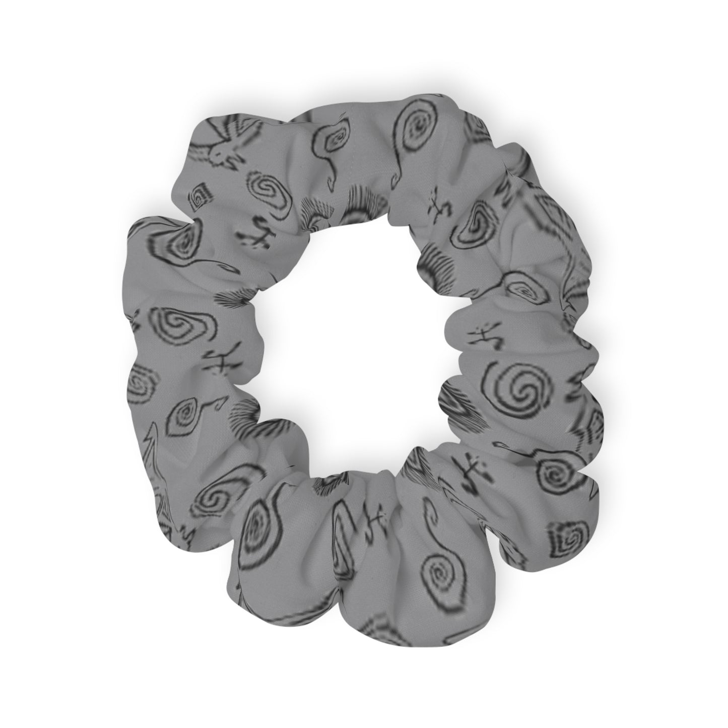 Taino Symbols 2 Gray Bg, Scrunchie