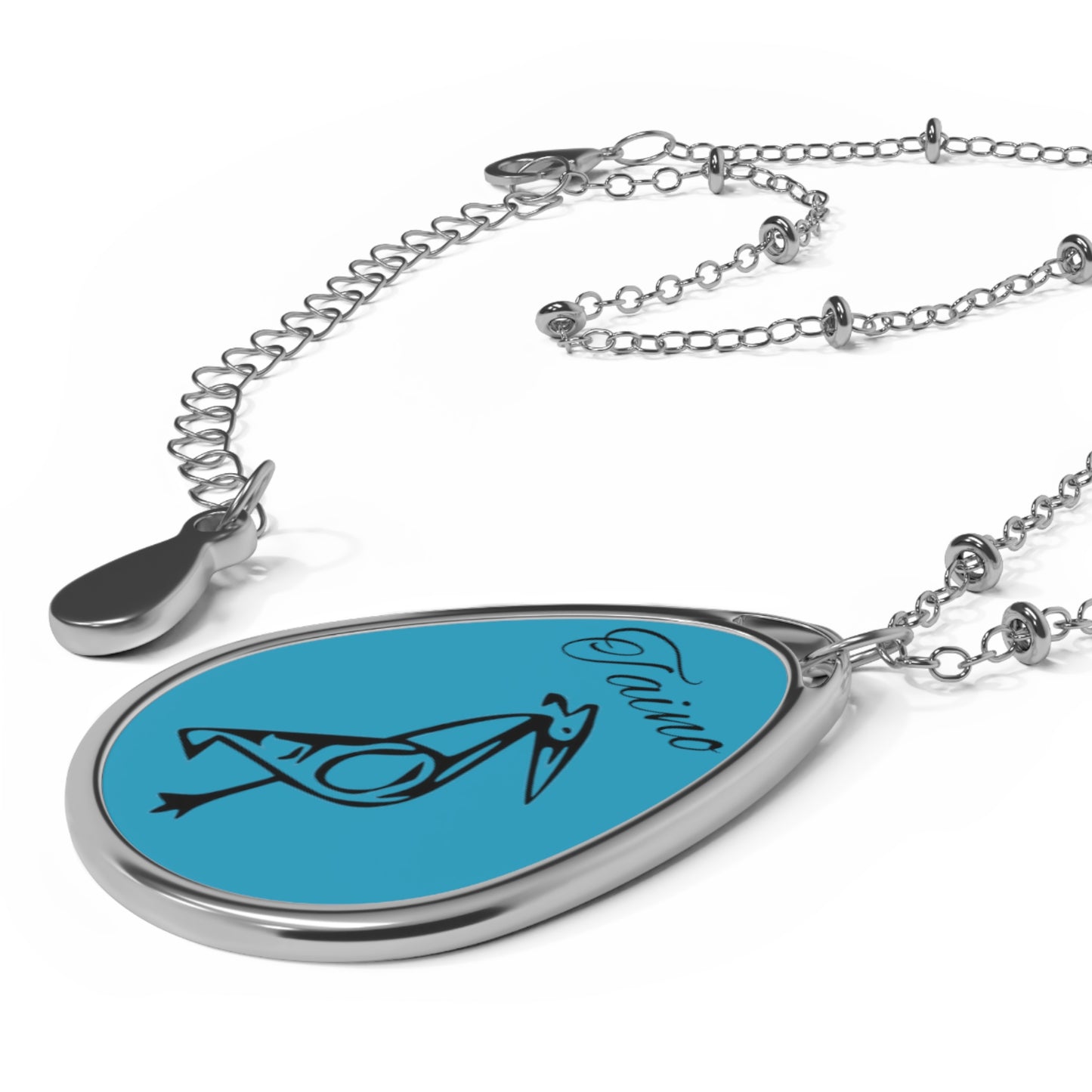 Taino Bird Symbol, Oval Necklace