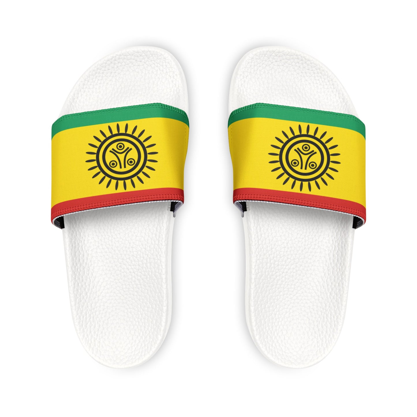 Taino Flag, Men's PU Slide Sandals
