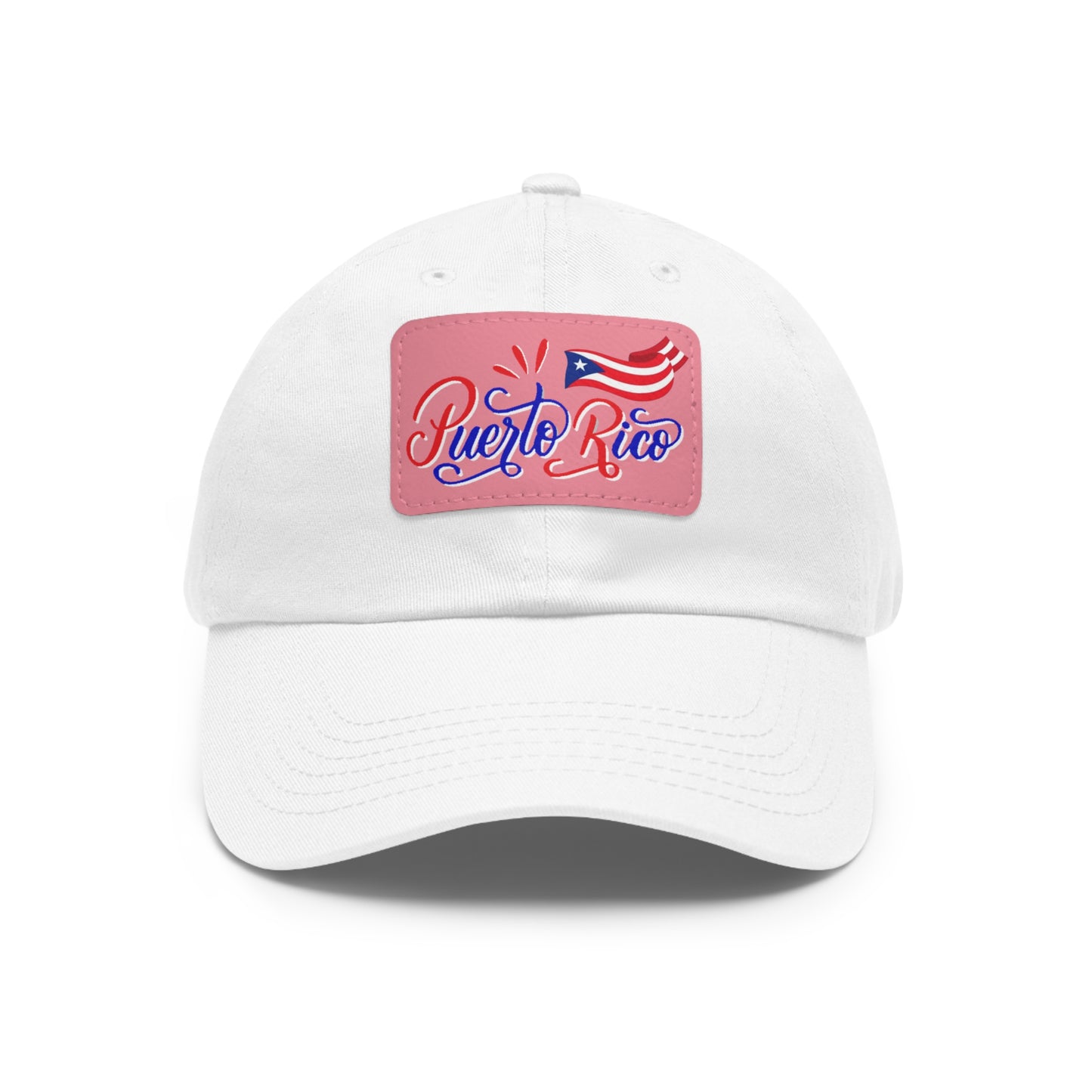 Puerto Rico w/Flag, Hat with Leather Patch (Rectangle)
