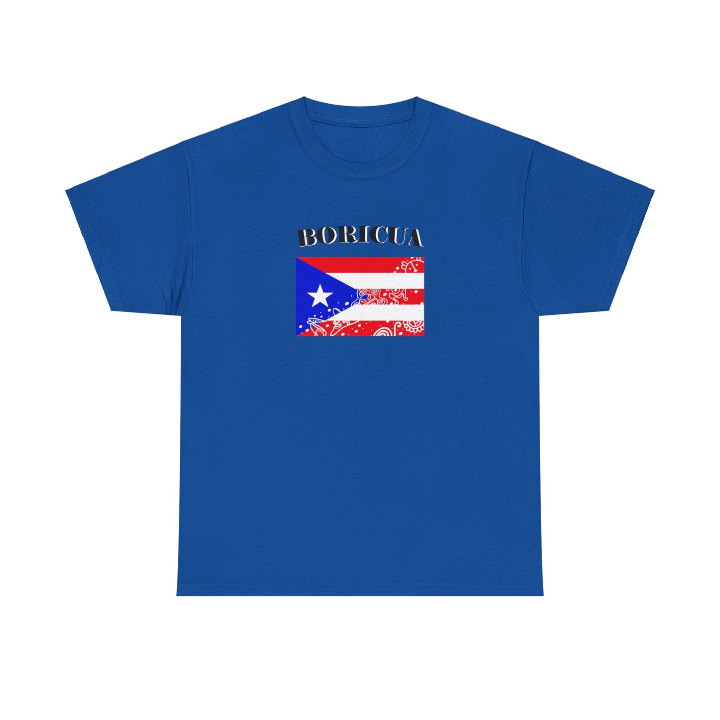 Puerto Rican Flag Taino Symbols, Unisex Heavy Cotton Tee
