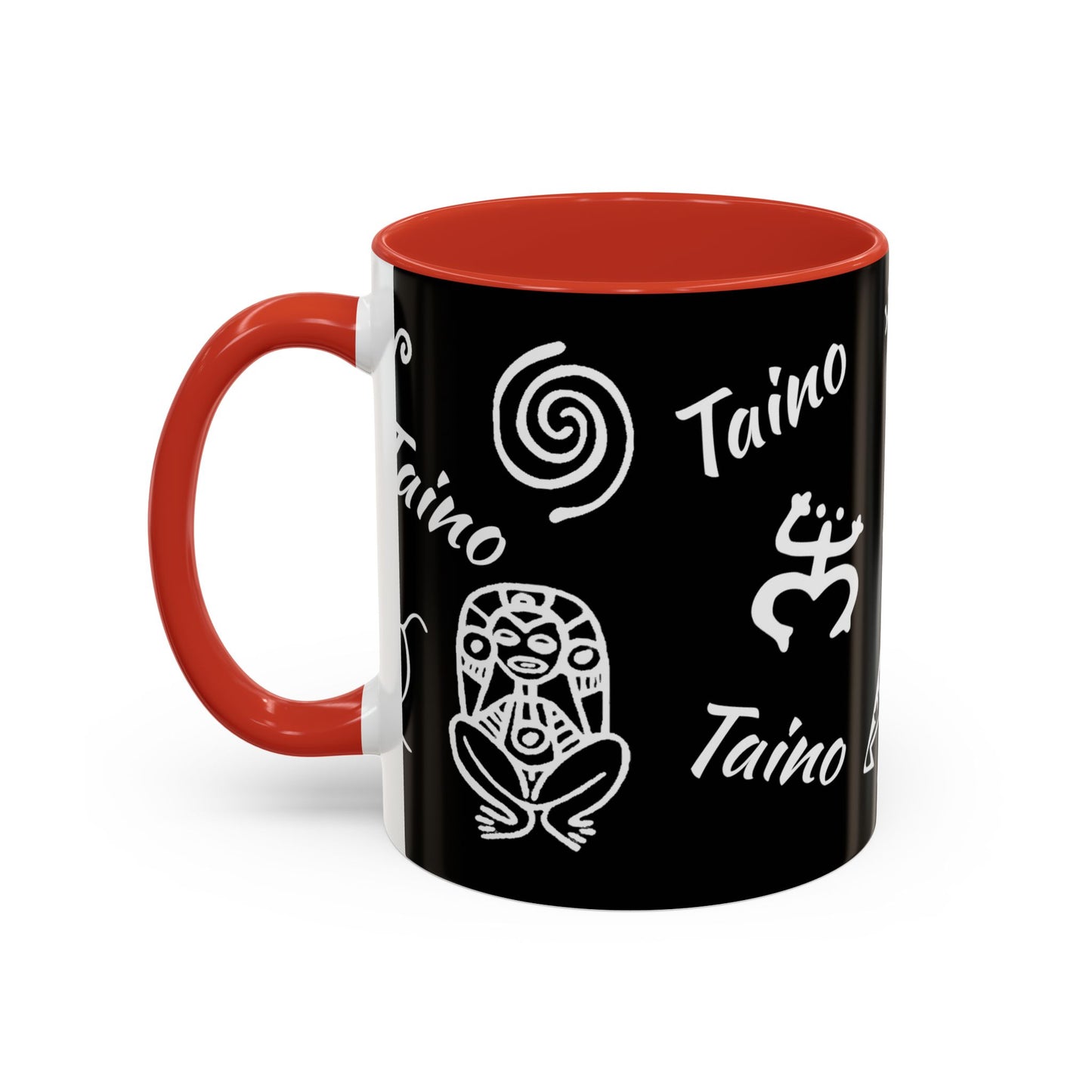 Taino symbols - coqui, turtle, sun, water mood and earth goddess etc.., Colorful Accent Mugs, 11oz