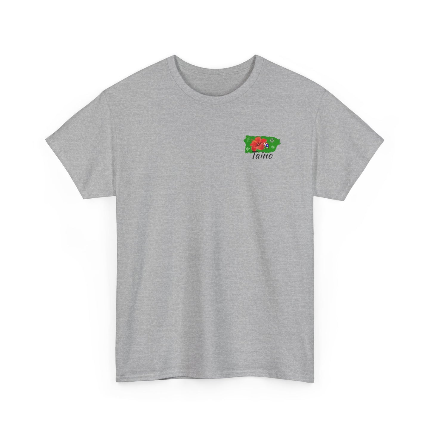 P.R. map Taino Symbols, and coqui, Unisex Heavy Cotton Tee