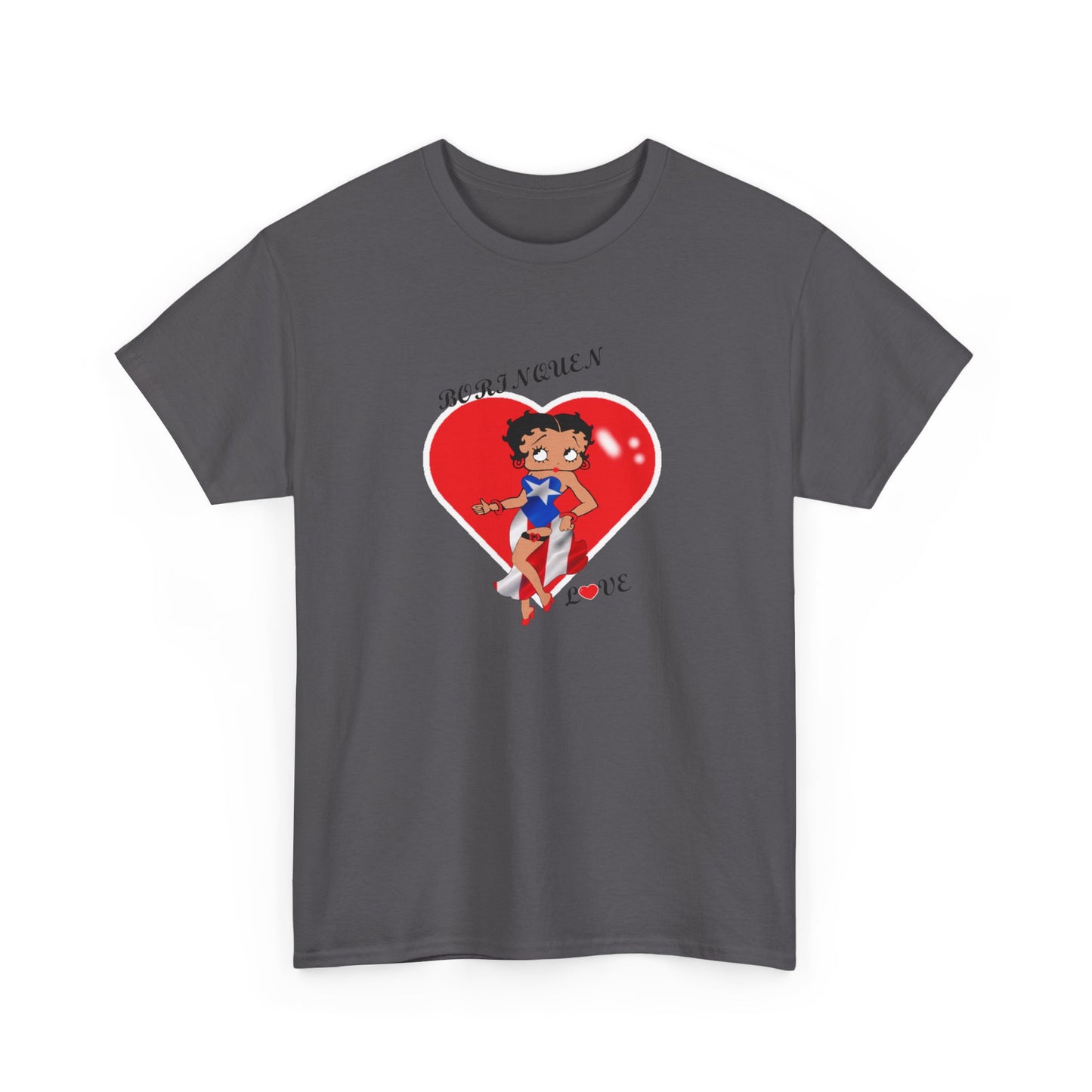 Betty Boop Borinquen Love, Unisex Heavy Cotton Tee