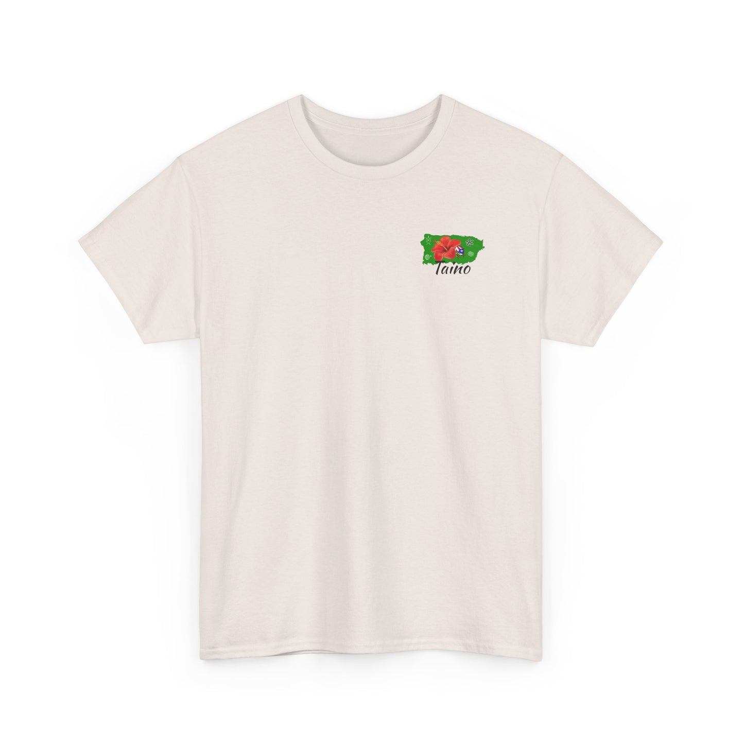P.R. map Taino Symbols, and coqui, Unisex Heavy Cotton Tee