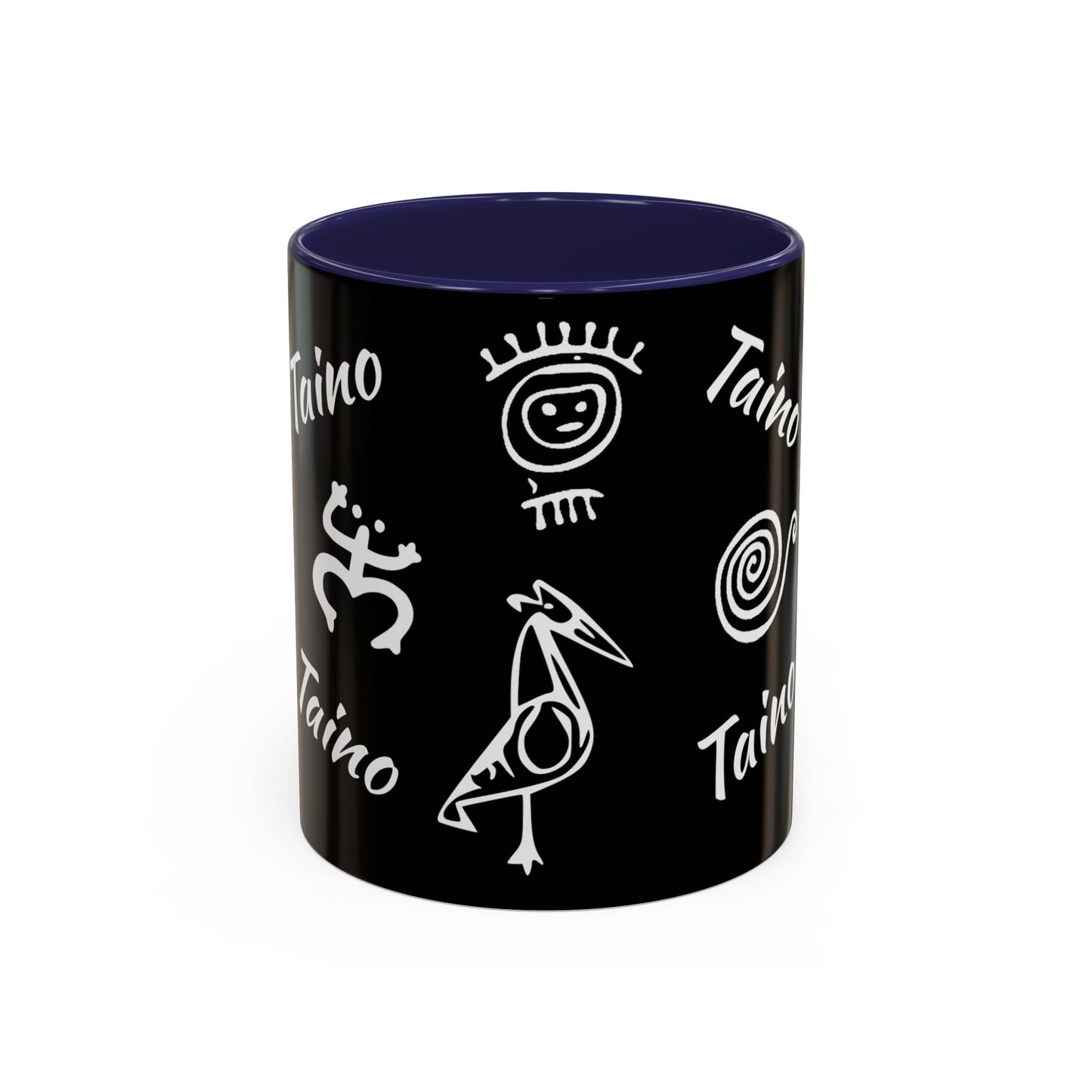 Taino symbols - coqui, turtle, sun, water mood and earth goddess etc.., Colorful Accent Mugs, 11oz