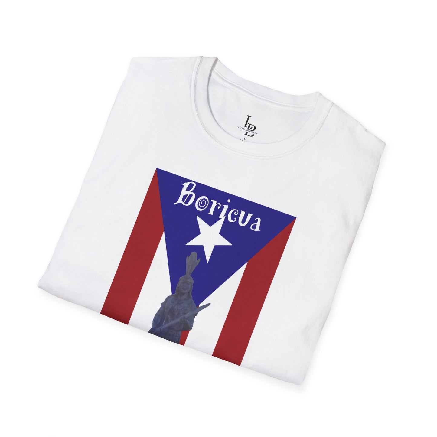 PR Flag with Agüeybaná, Unisex Softstyle T-Shirt