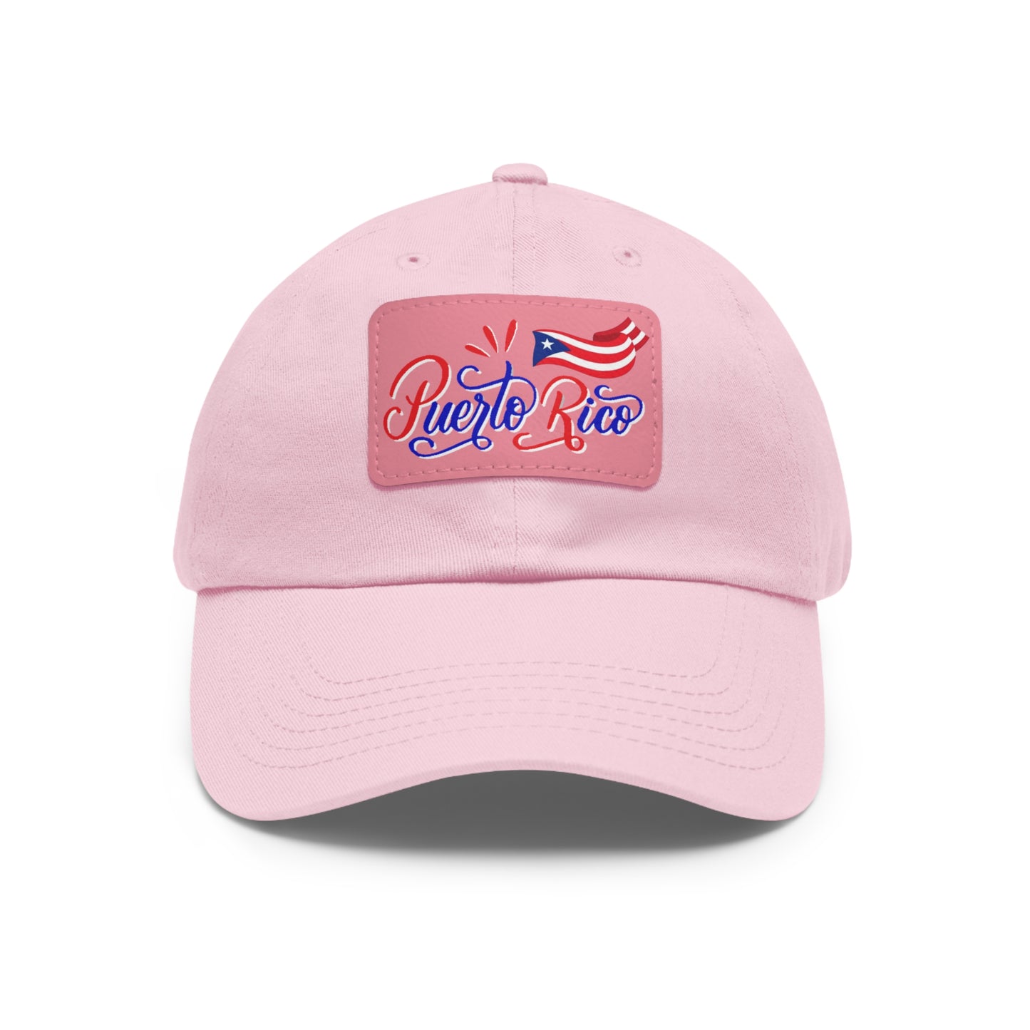 Puerto Rico w/Flag, Hat with Leather Patch (Rectangle)