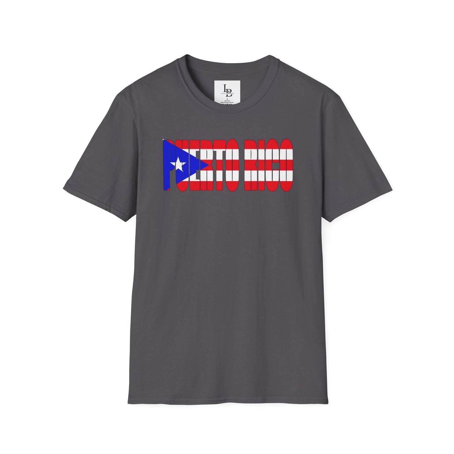 Puerto Rico Font Flag, Unisex Softstyle T-Shirt