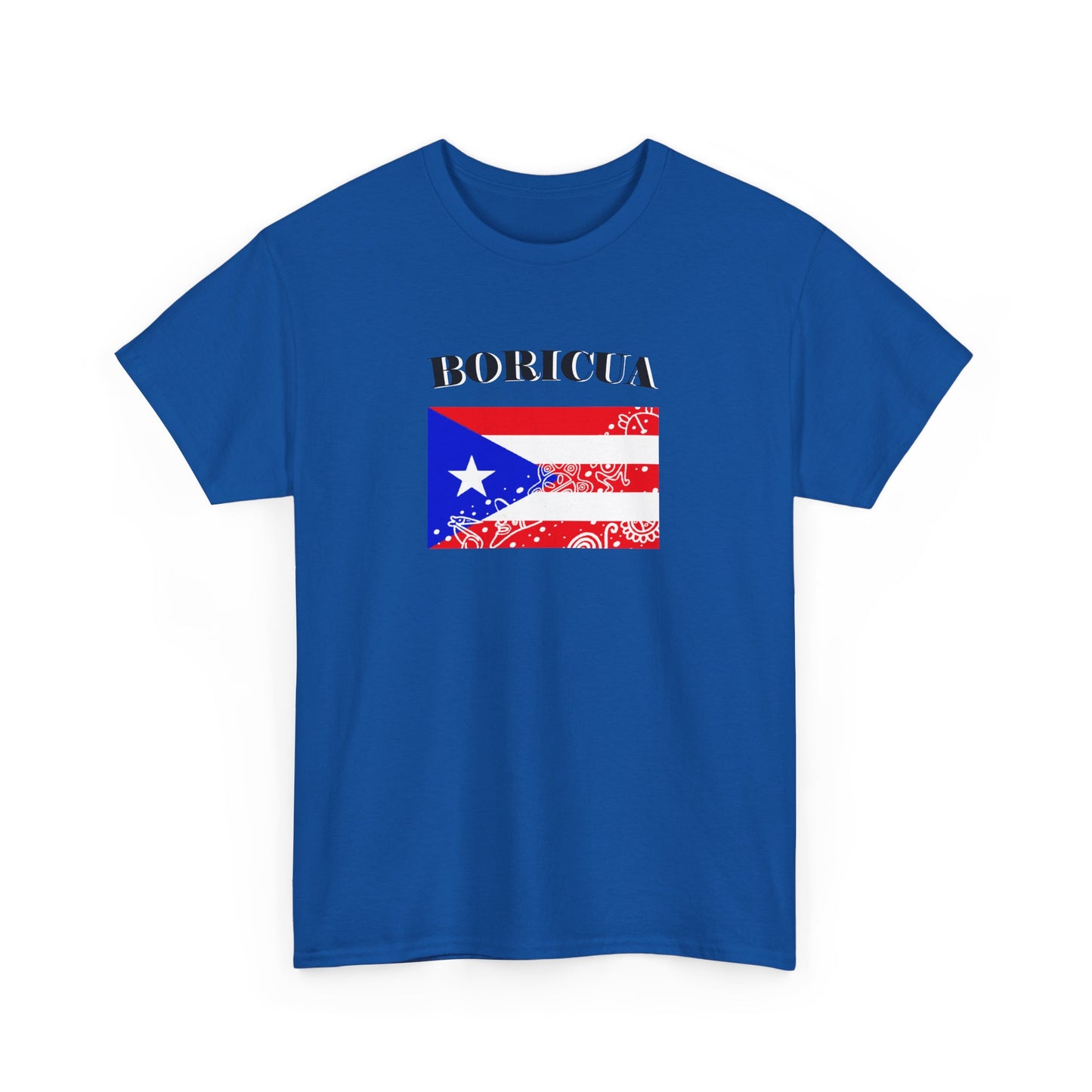 Puerto Rican Flag Taino Symbols, Unisex Heavy Cotton Tee