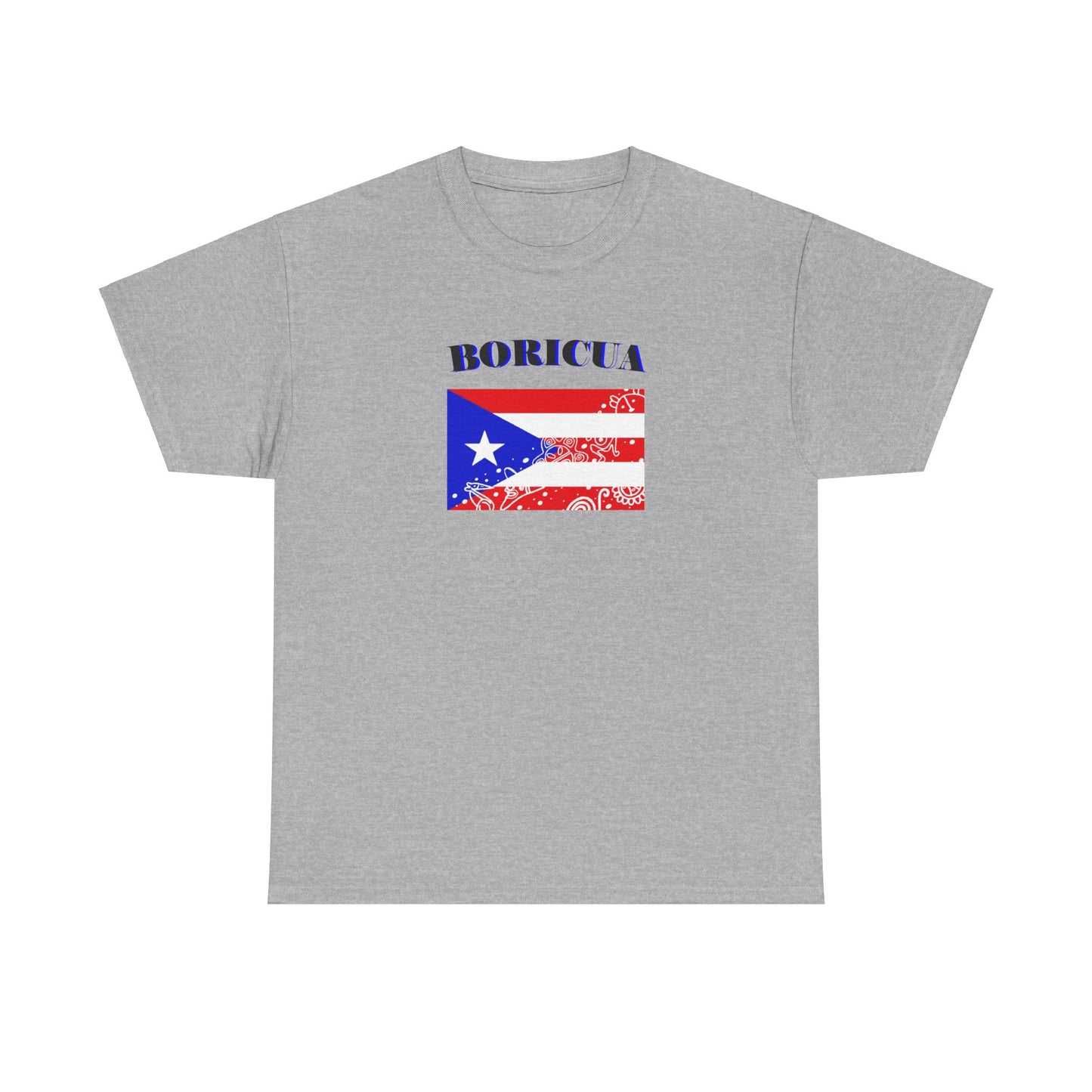Puerto Rican Flag Taino Symbols, Unisex Heavy Cotton Tee