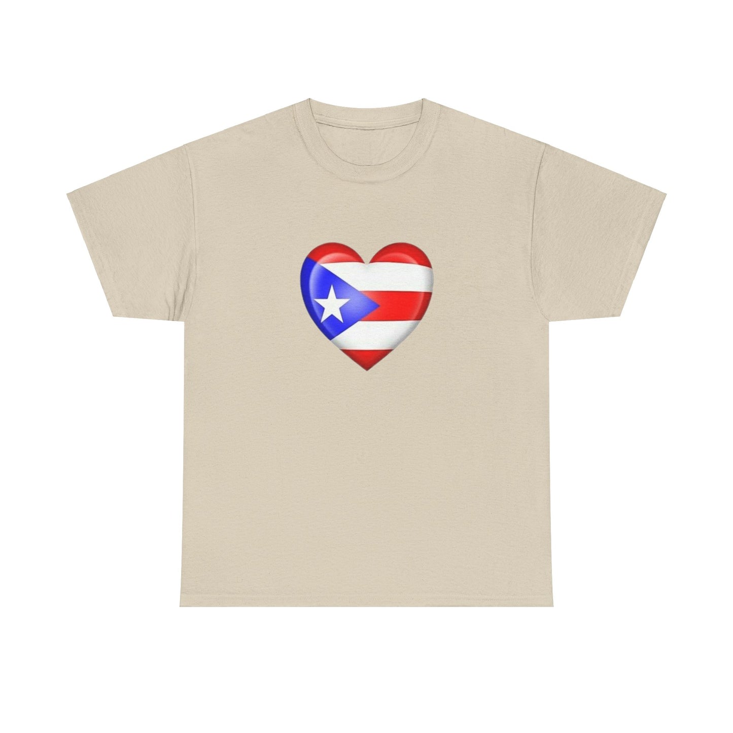 Heart PR Flag, Unisex Heavy Cotton Tee