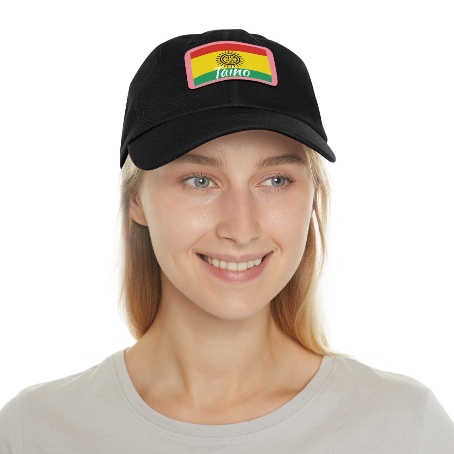 Taino Flag, Hat with Leather Patch (Rectangle)