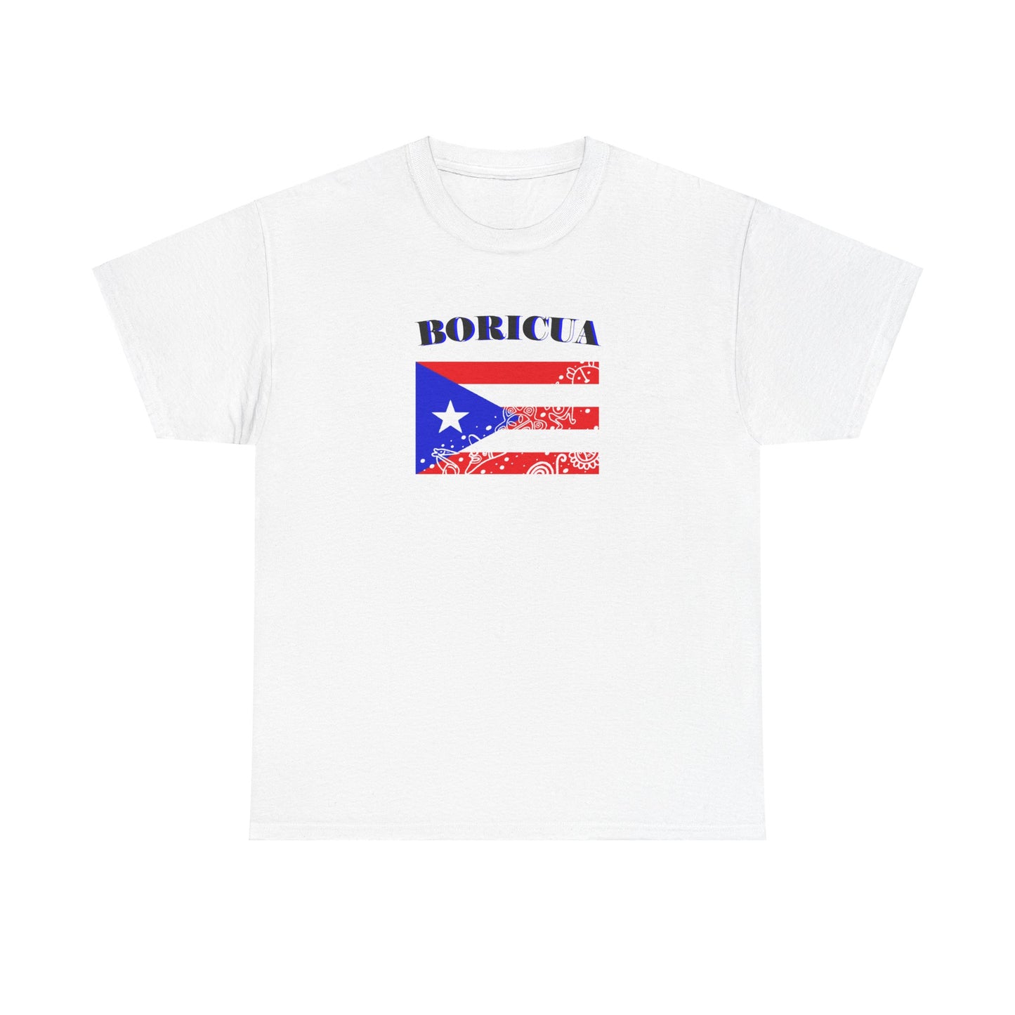 Puerto Rican Flag Taino Symbols, Unisex Heavy Cotton Tee