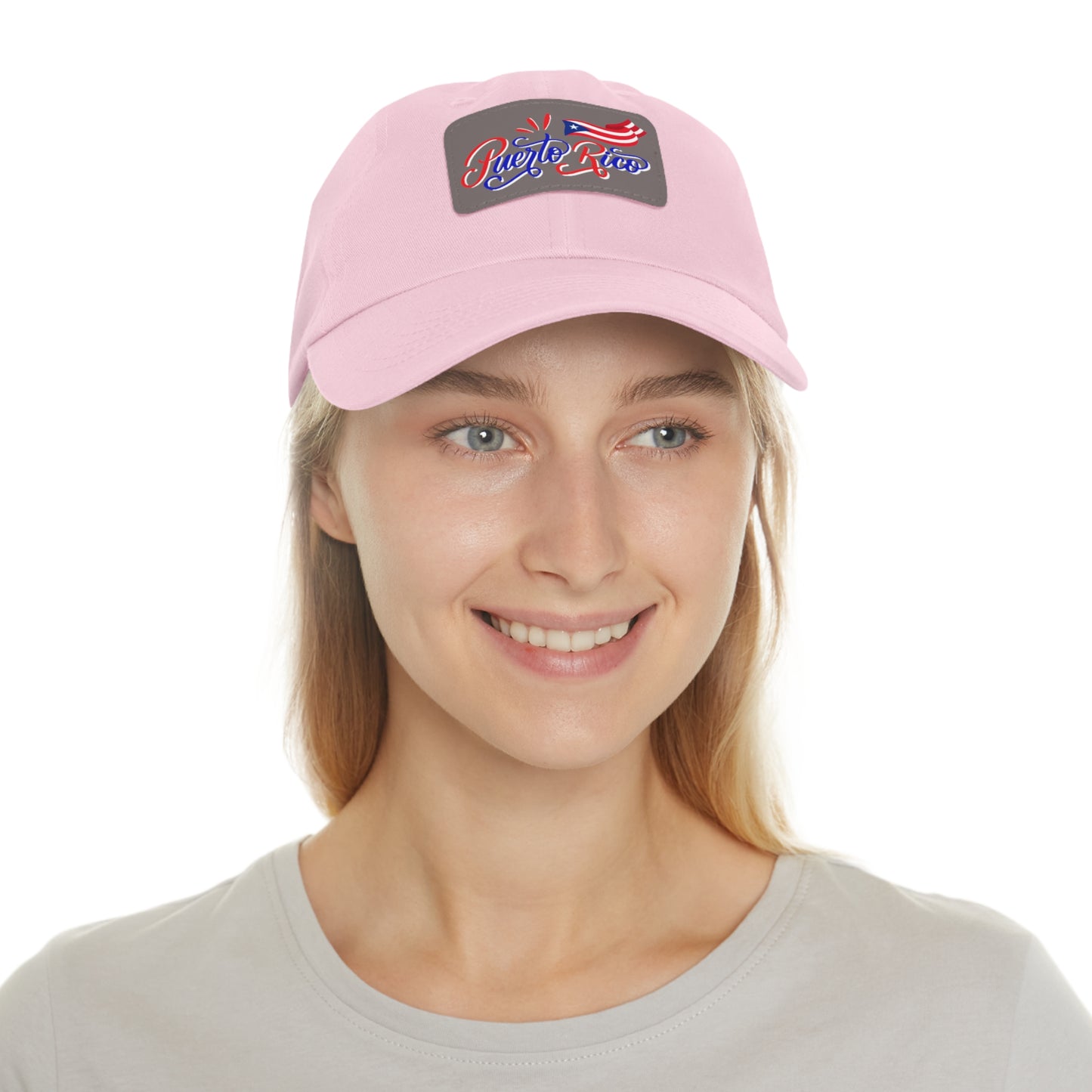 Puerto Rico w/Flag, Hat with Leather Patch (Rectangle)