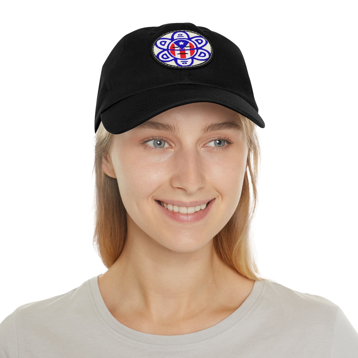 Flag - Taino sun, Hat with Leather Patch (Round)