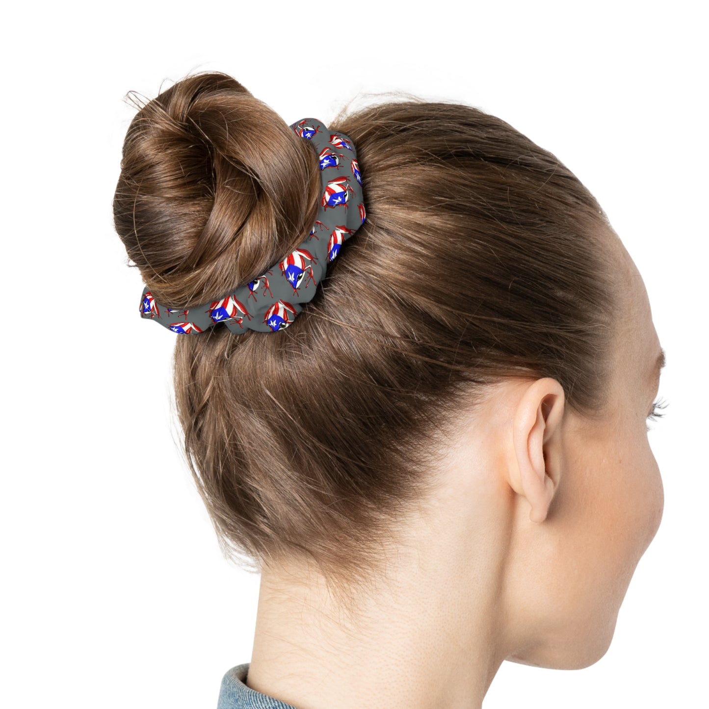 PR Flag Dark Gray, Scrunchie