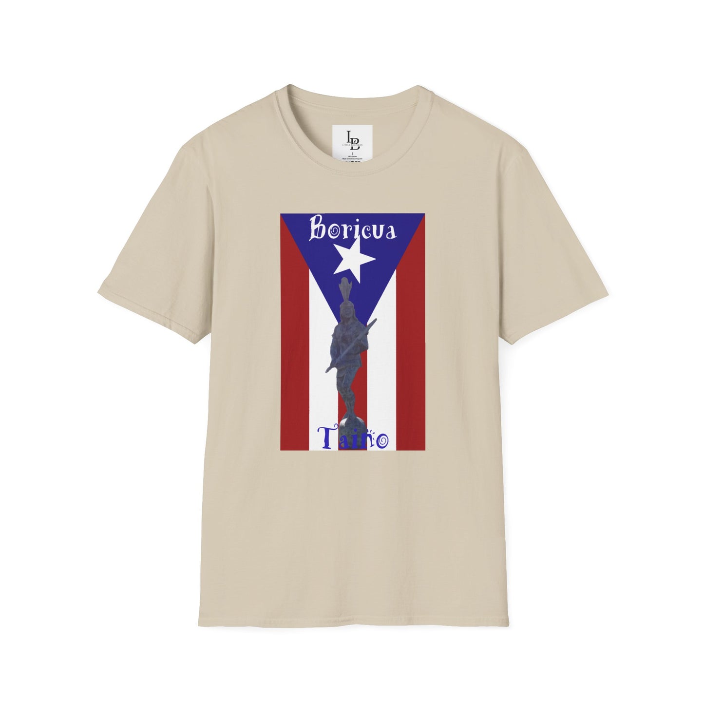 PR Flag with Agüeybaná, Unisex Softstyle T-Shirt