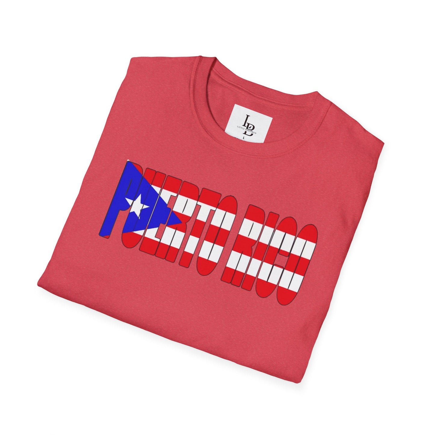 Puerto Rico Font Flag, Unisex Softstyle T-Shirt