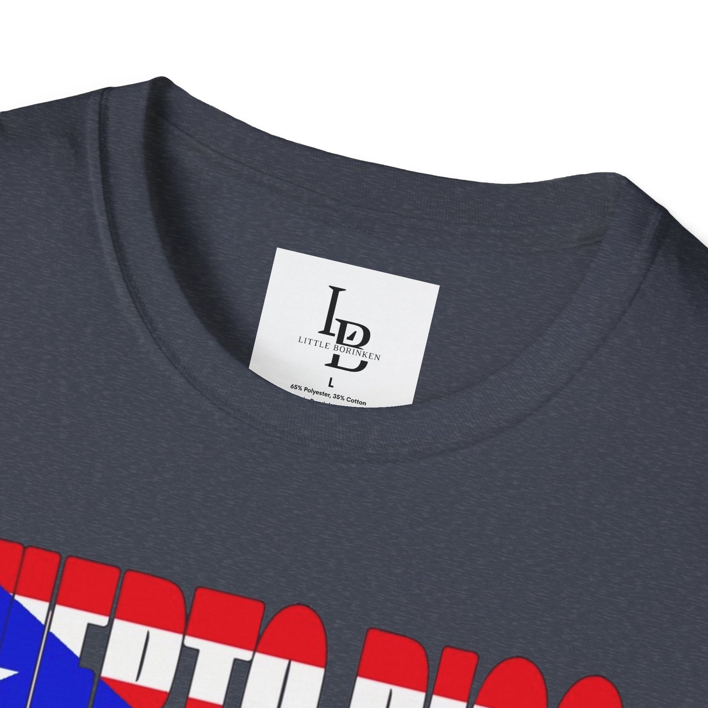 Puerto Rico Font Flag, Unisex Softstyle T-Shirt