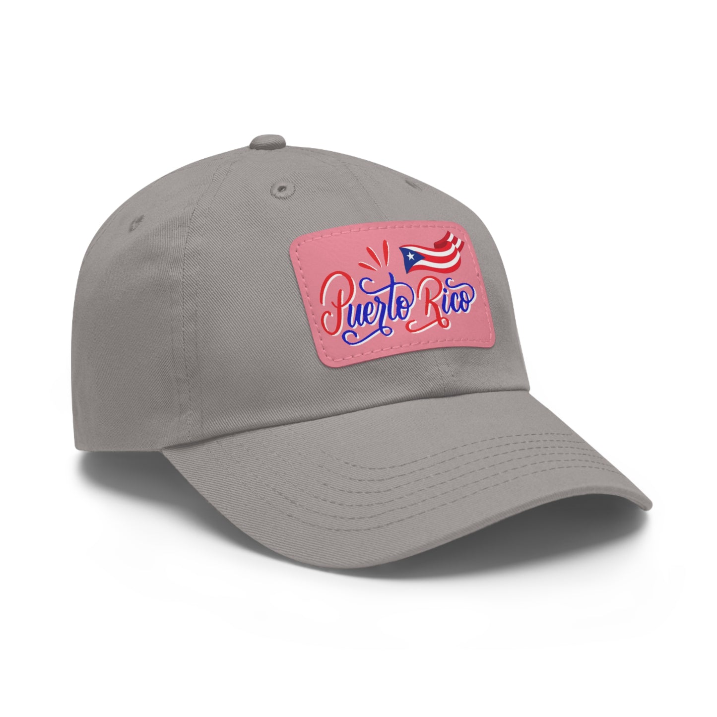Puerto Rico w/Flag, Hat with Leather Patch (Rectangle)