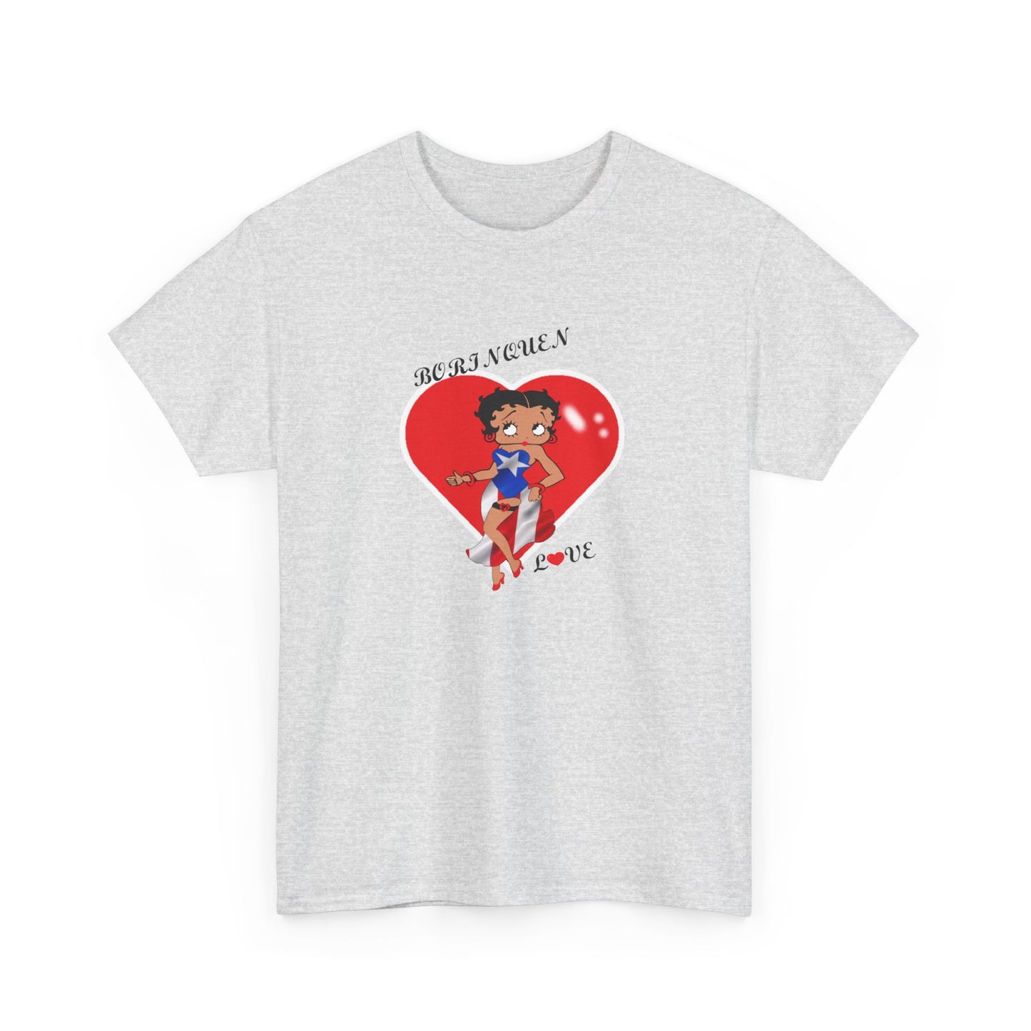 Betty Boop Borinquen Love, Unisex Heavy Cotton Tee