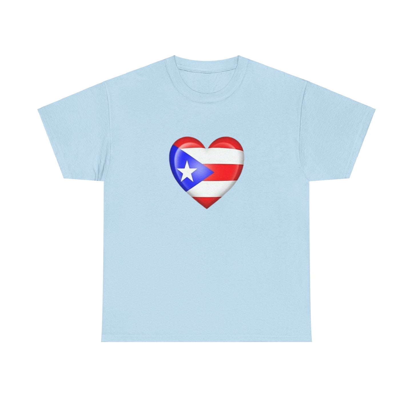 Heart PR Flag, Unisex Heavy Cotton Tee