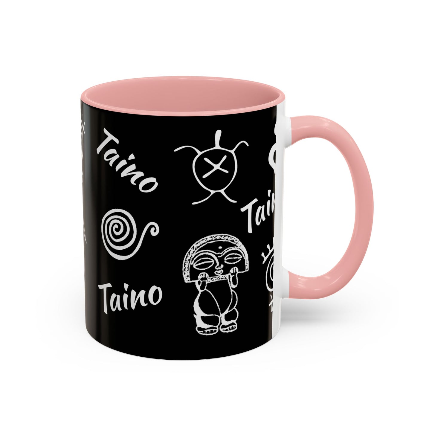 Taino symbols - coqui, turtle, sun, water mood and earth goddess etc.., Colorful Accent Mugs, 11oz