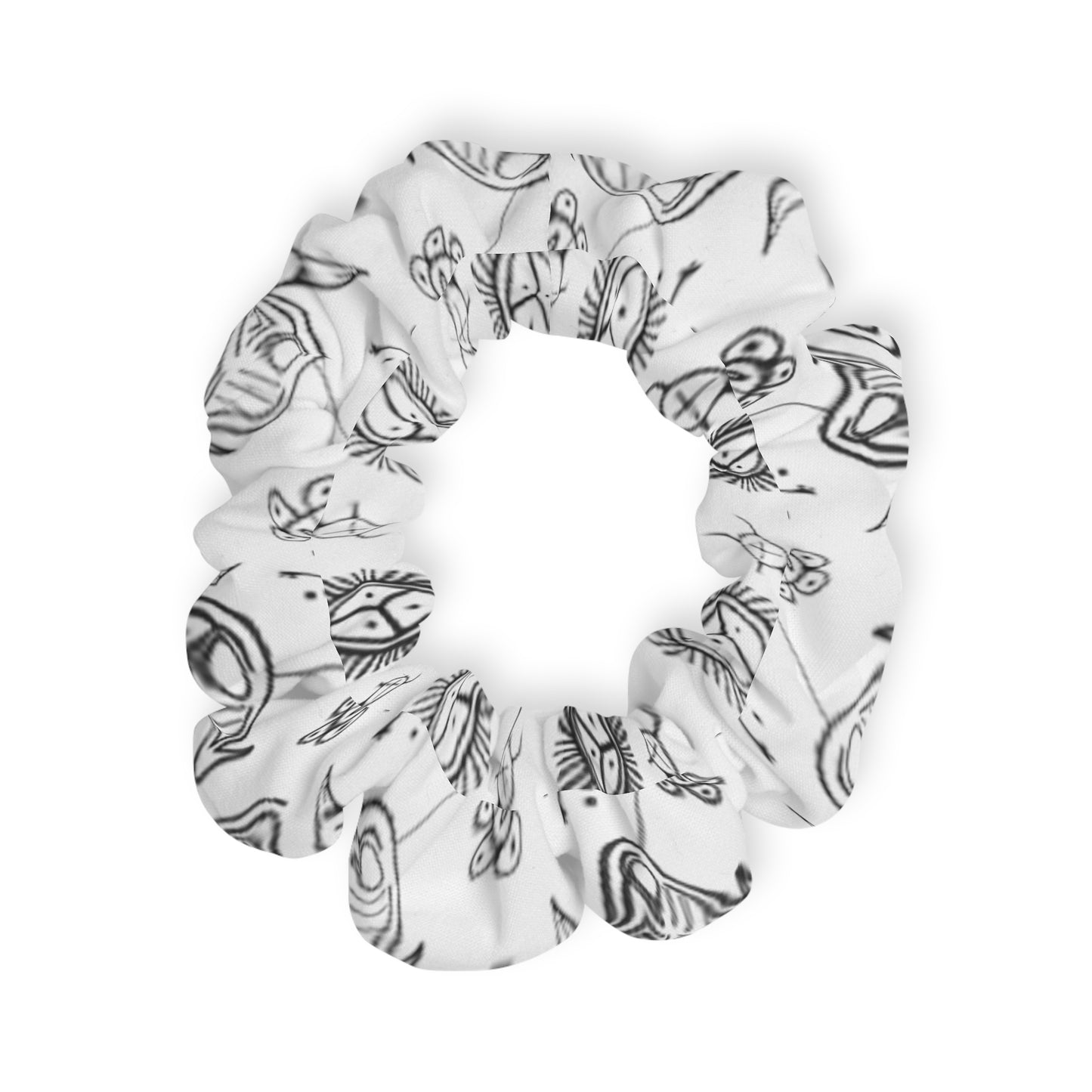 Taino Symbols 2 White Bg, Scrunchie