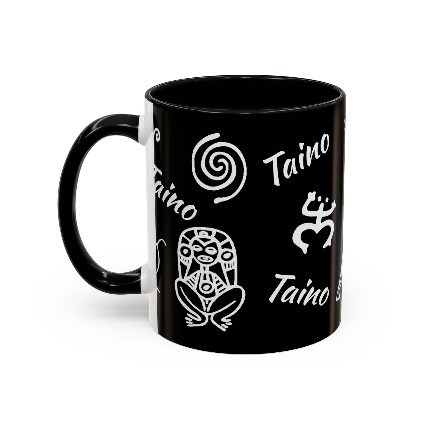 Taino symbols - coqui, turtle, sun, water mood and earth goddess etc.., Colorful Accent Mugs, 11oz
