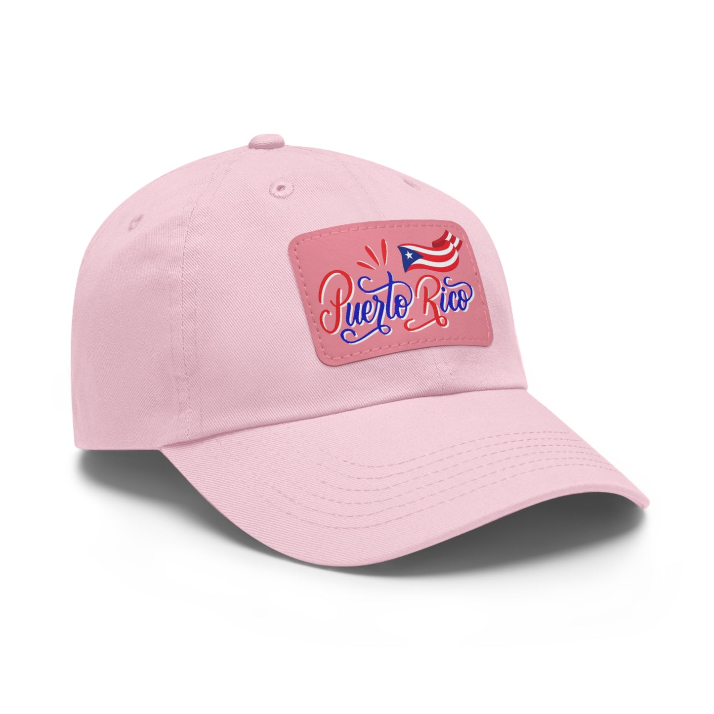 Puerto Rico w/Flag, Hat with Leather Patch (Rectangle)