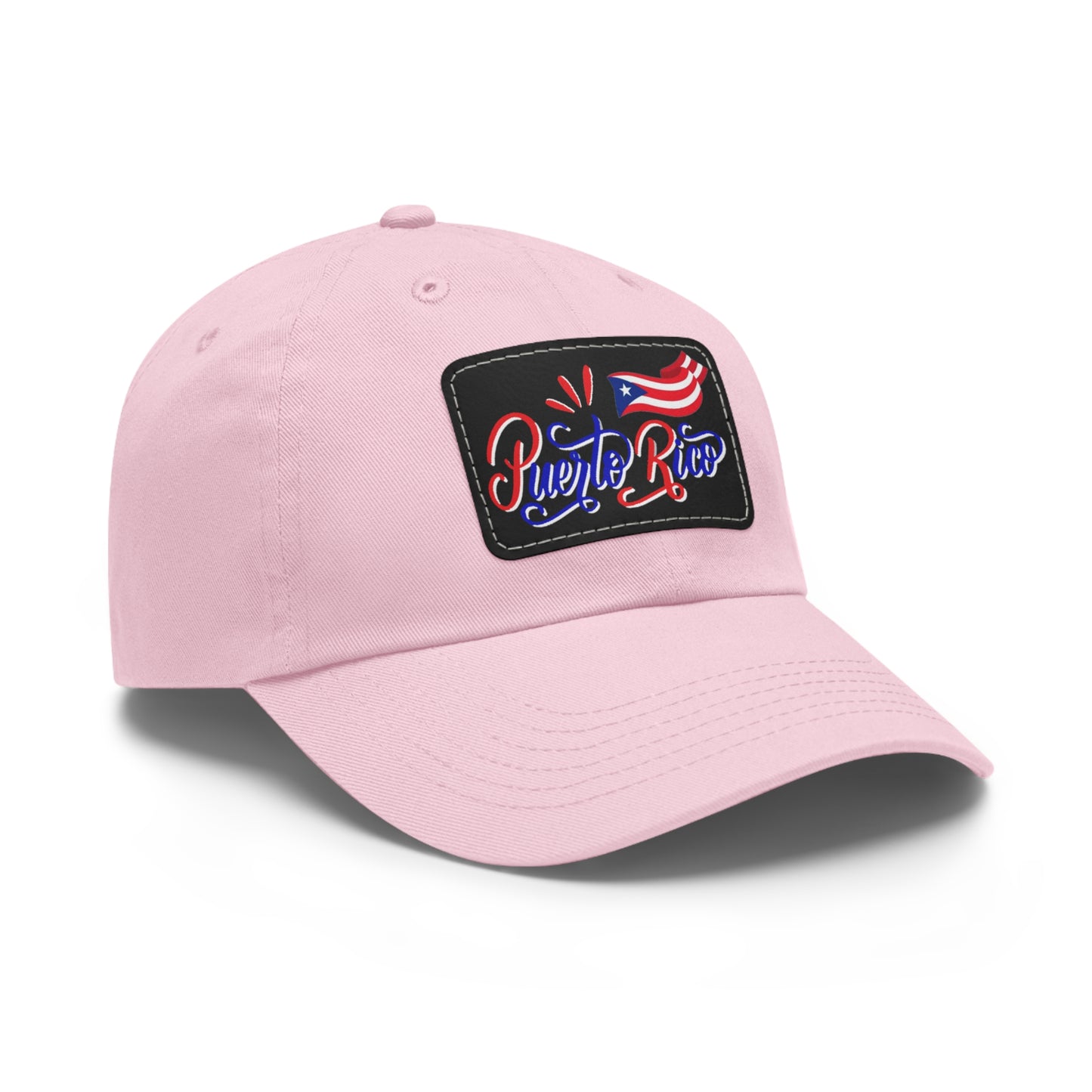 Puerto Rico w/Flag, Hat with Leather Patch (Rectangle)