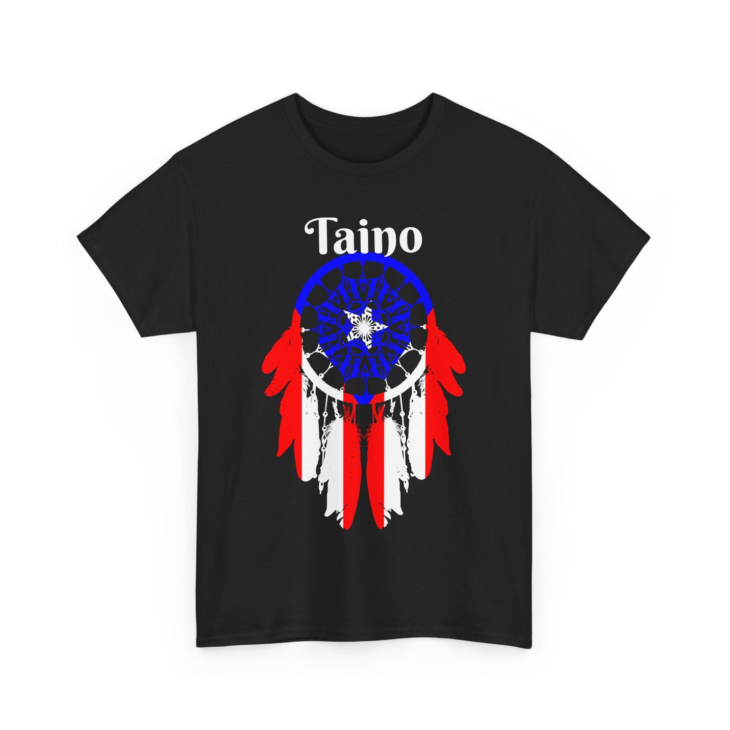 Puerto Rican Flag Dream Catcher, Unisex Heavy Cotton Tee