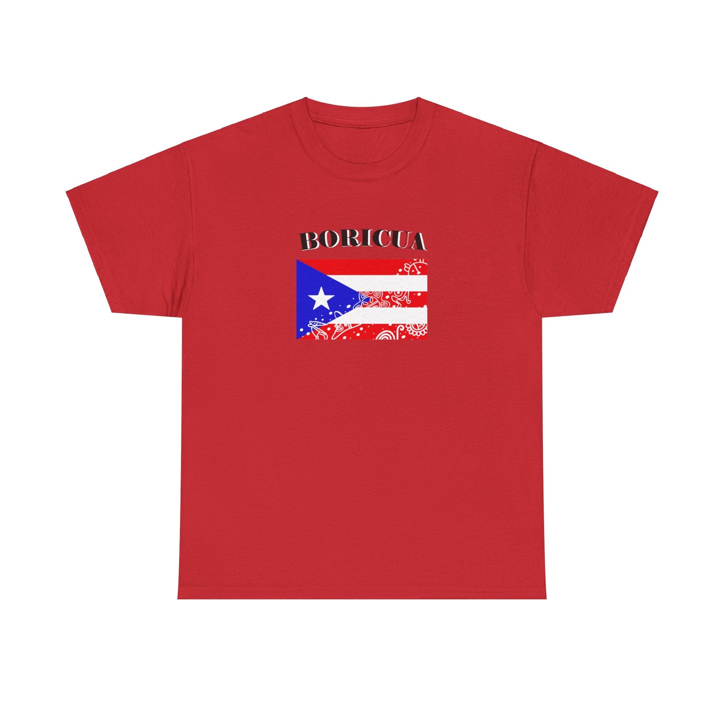 Puerto Rican Flag Taino Symbols, Unisex Heavy Cotton Tee