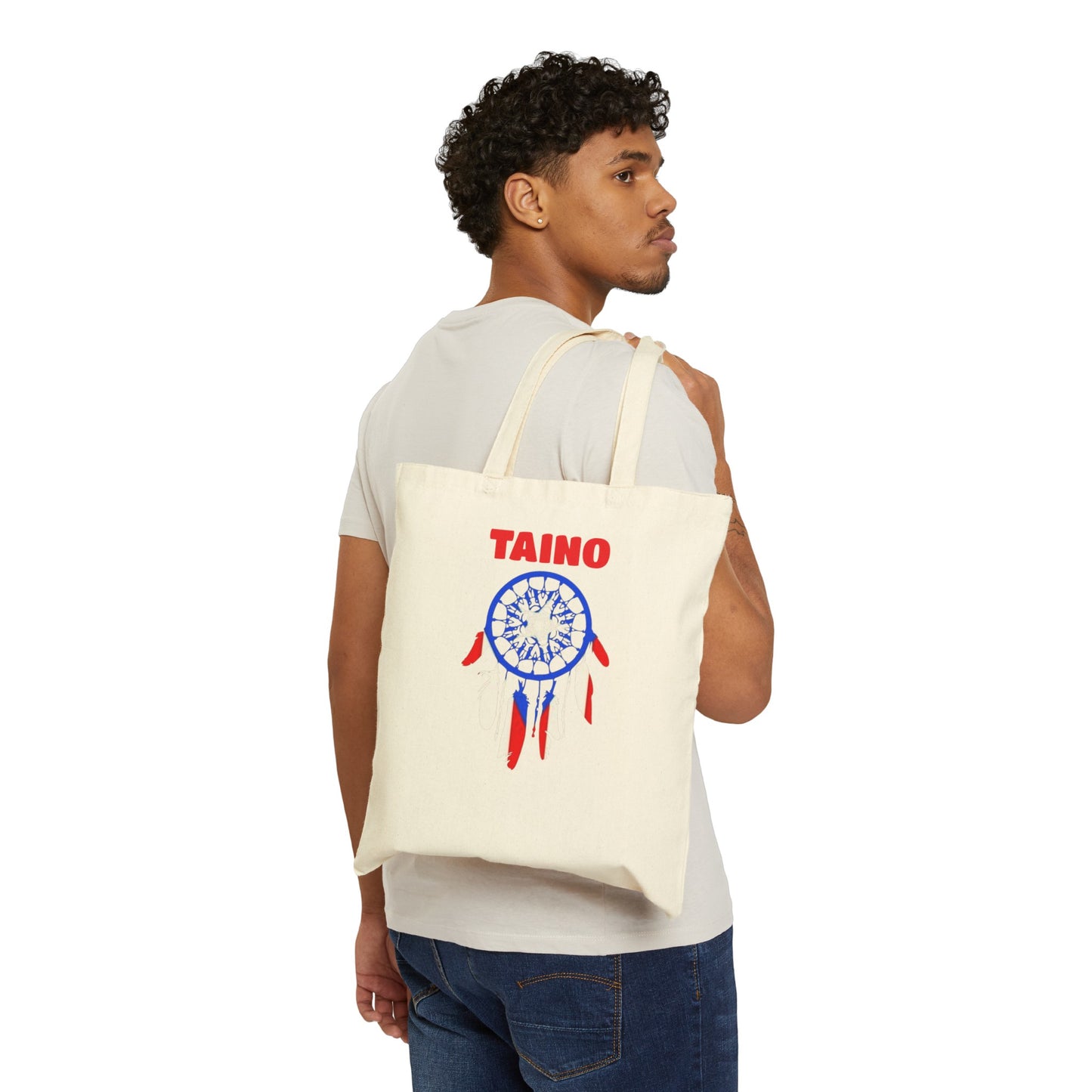 Taino Dream Catcher, Cotton Canvas Tote Bag