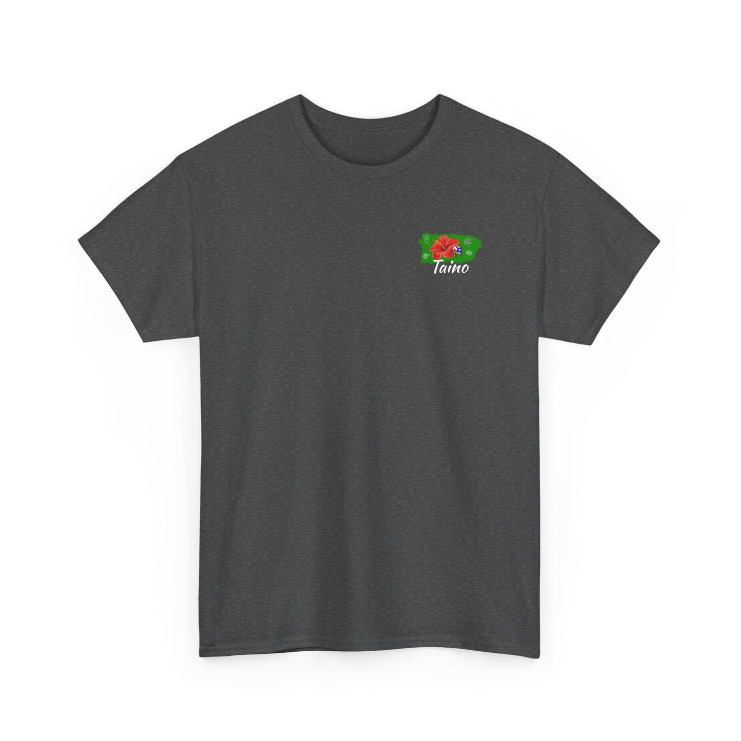 P.R. map Taino Symbols, and coqui, Unisex Heavy Cotton Tee