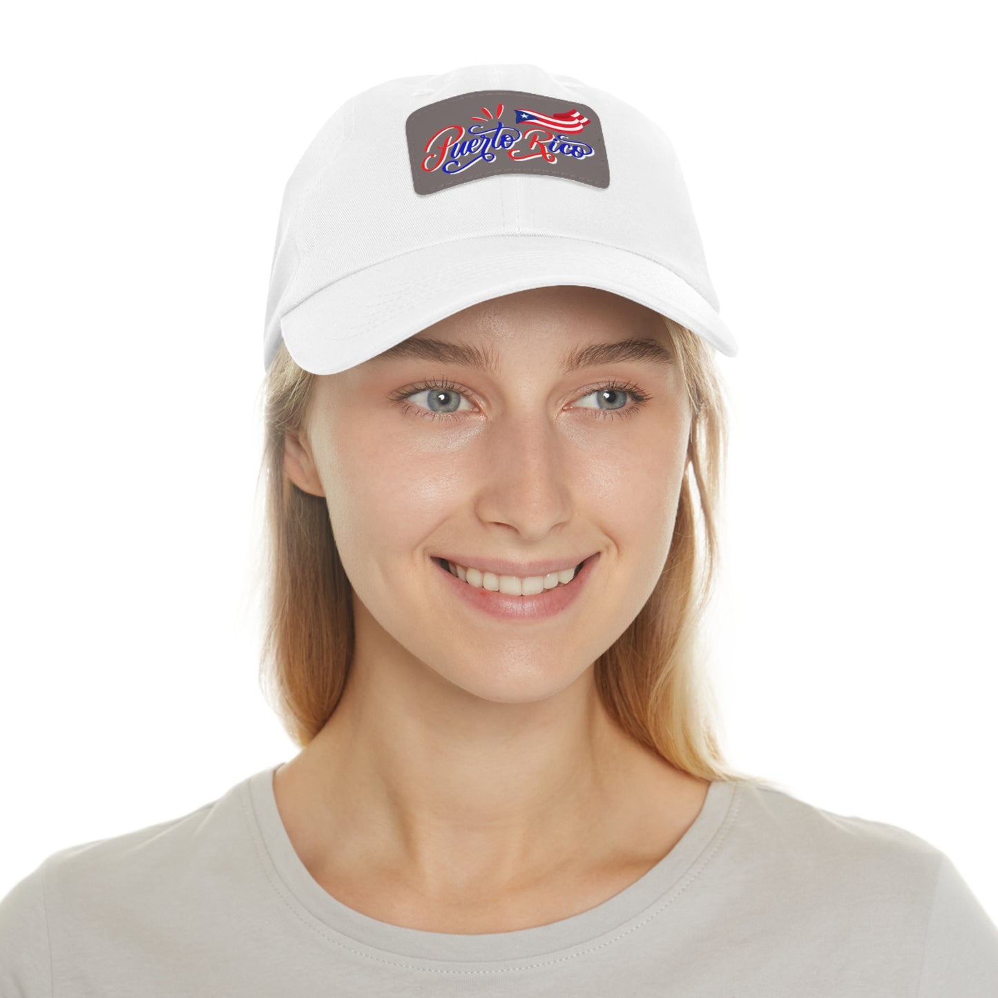 Puerto Rico w/Flag, Hat with Leather Patch (Rectangle)