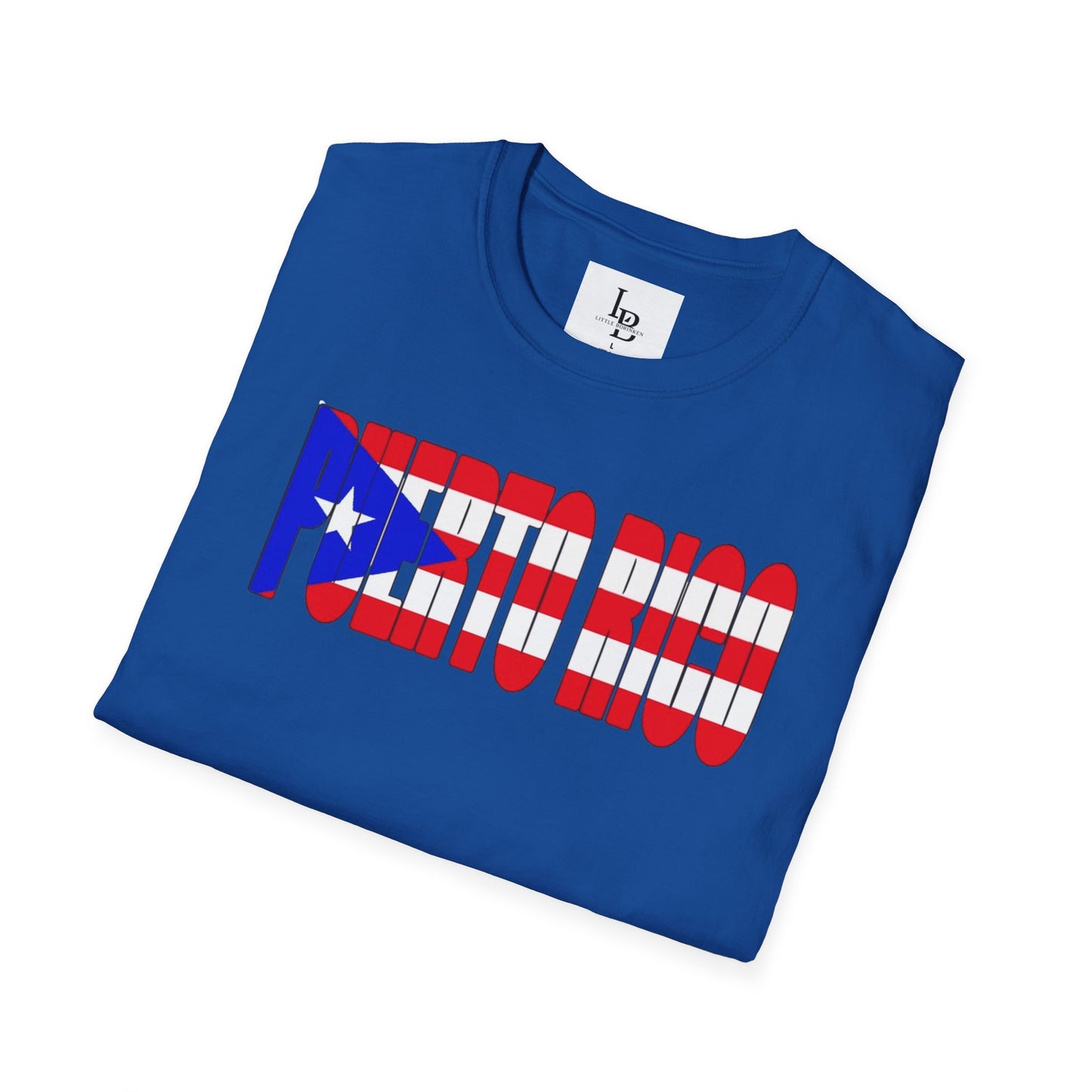 Puerto Rico Font Flag, Unisex Softstyle T-Shirt