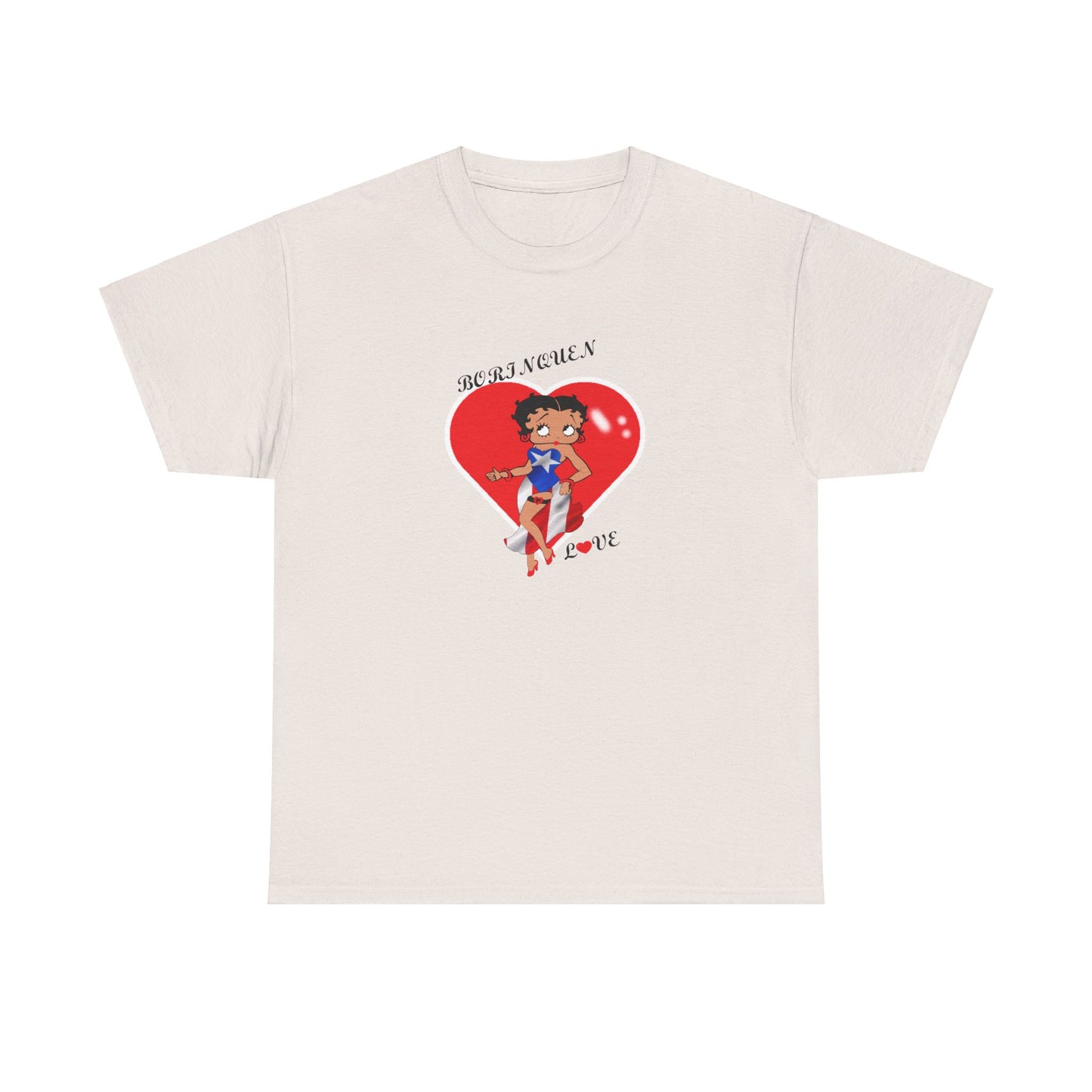 Betty Boop Borinquen Love, Unisex Heavy Cotton Tee