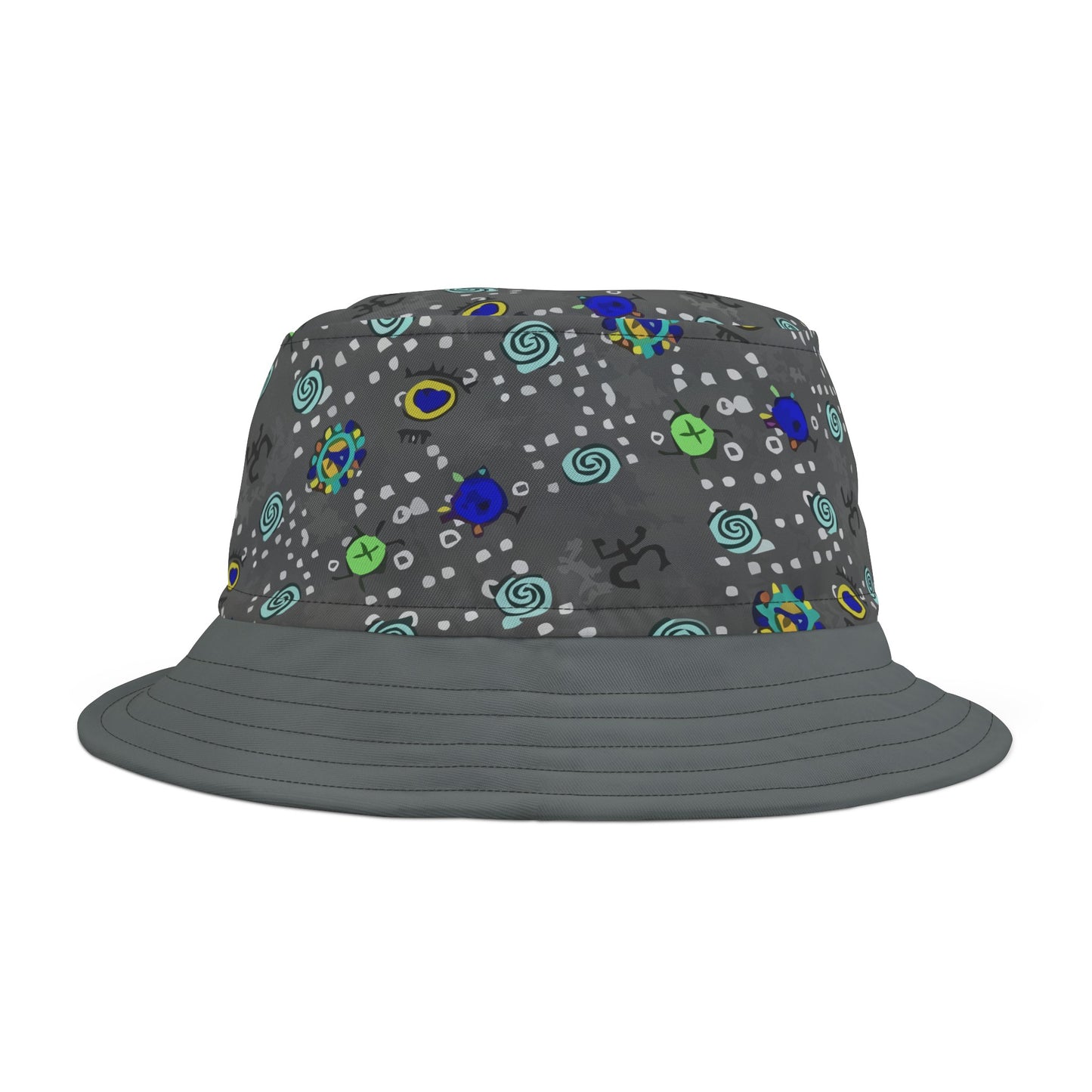 Half Gray w/Taino Symbols, Bucket Hat (AOP)
