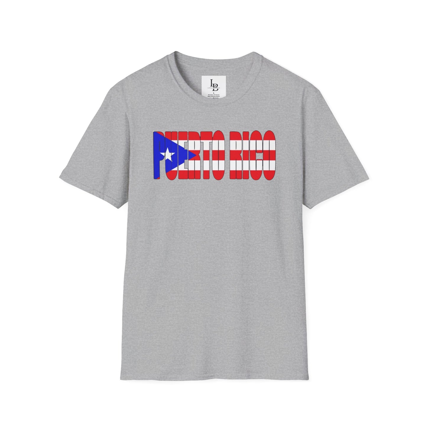 Puerto Rico Font Flag, Unisex Softstyle T-Shirt