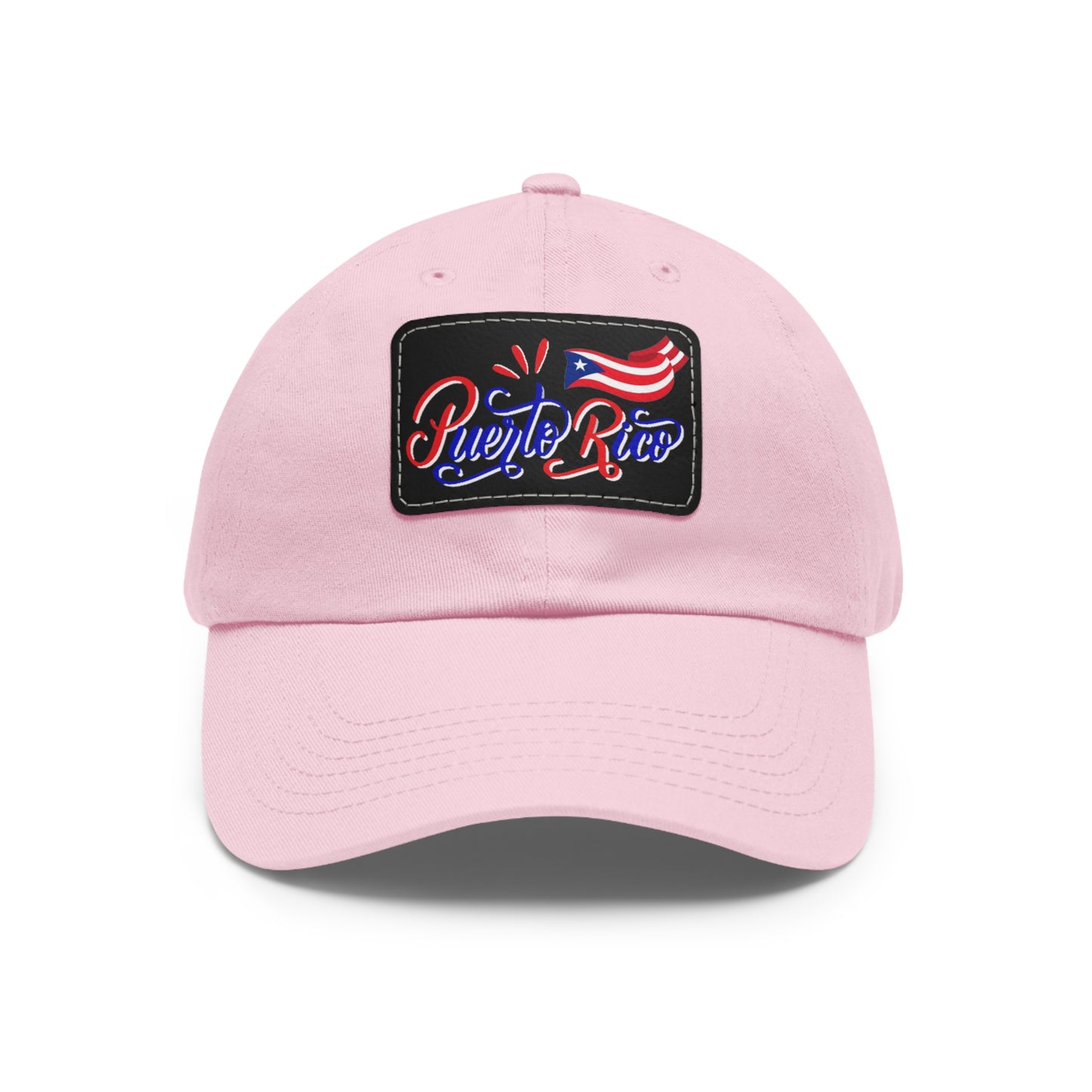 Puerto Rico w/Flag, Hat with Leather Patch (Rectangle)