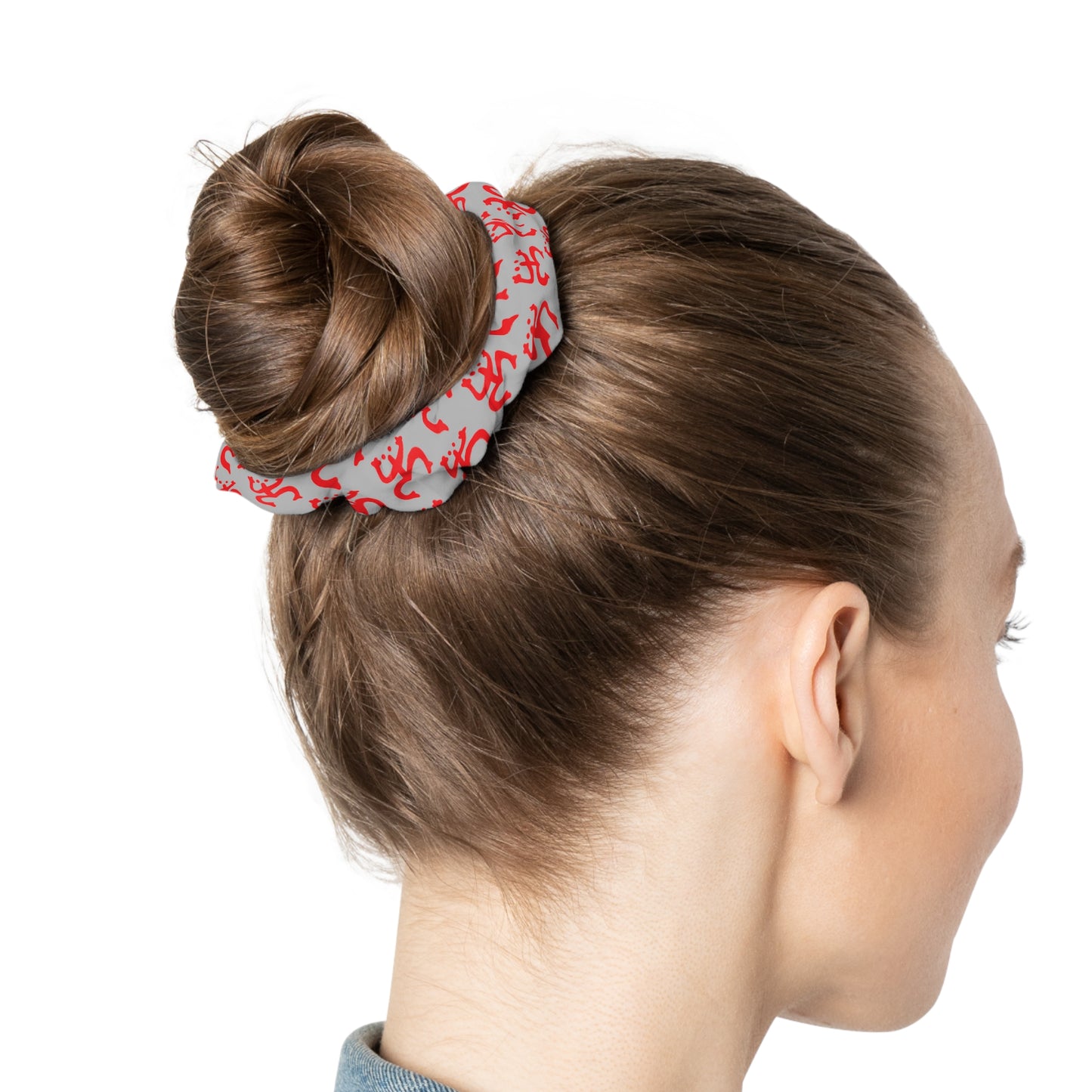 Red Coqui Light Gray, Scrunchie