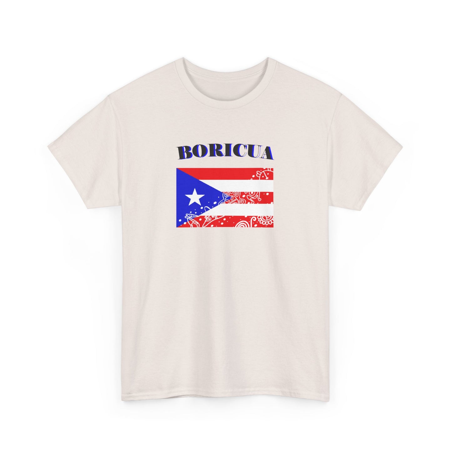 Puerto Rican Flag Taino Symbols, Unisex Heavy Cotton Tee