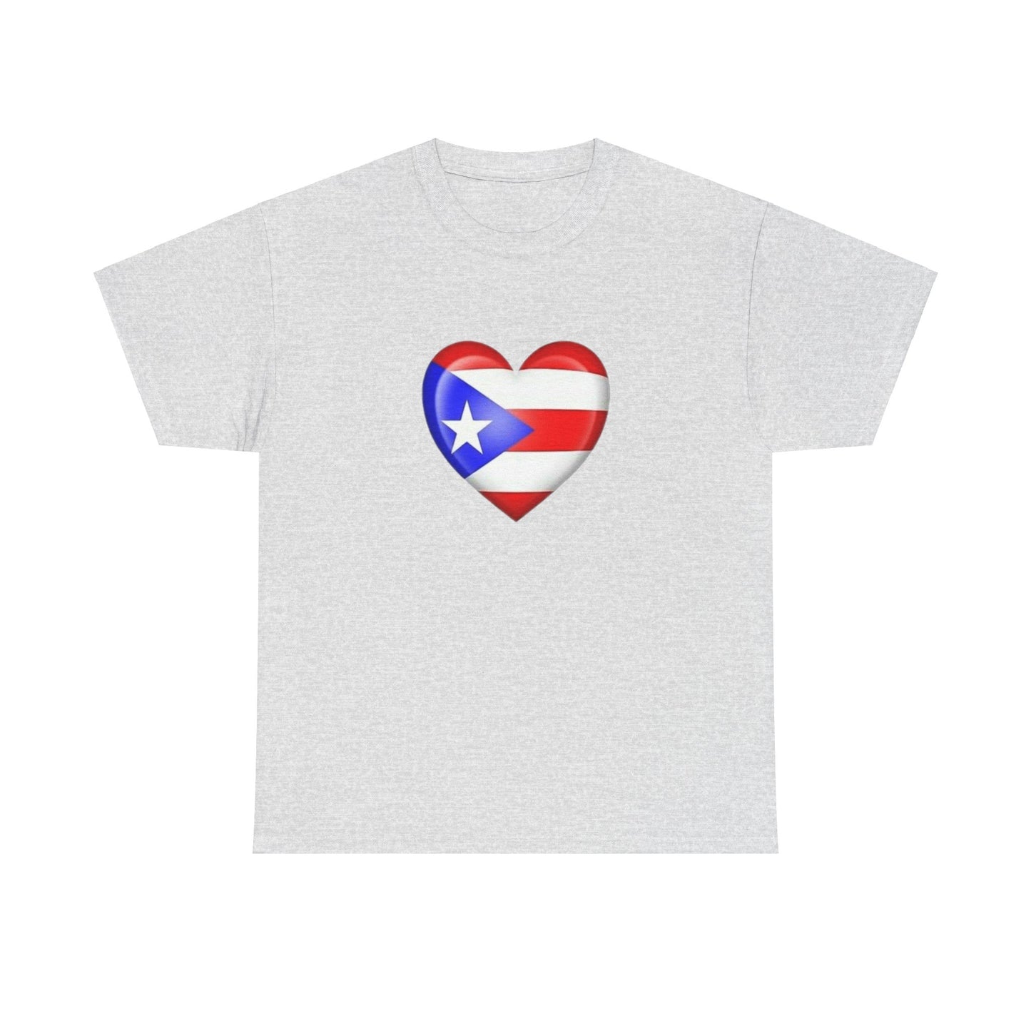 Heart PR Flag, Unisex Heavy Cotton Tee