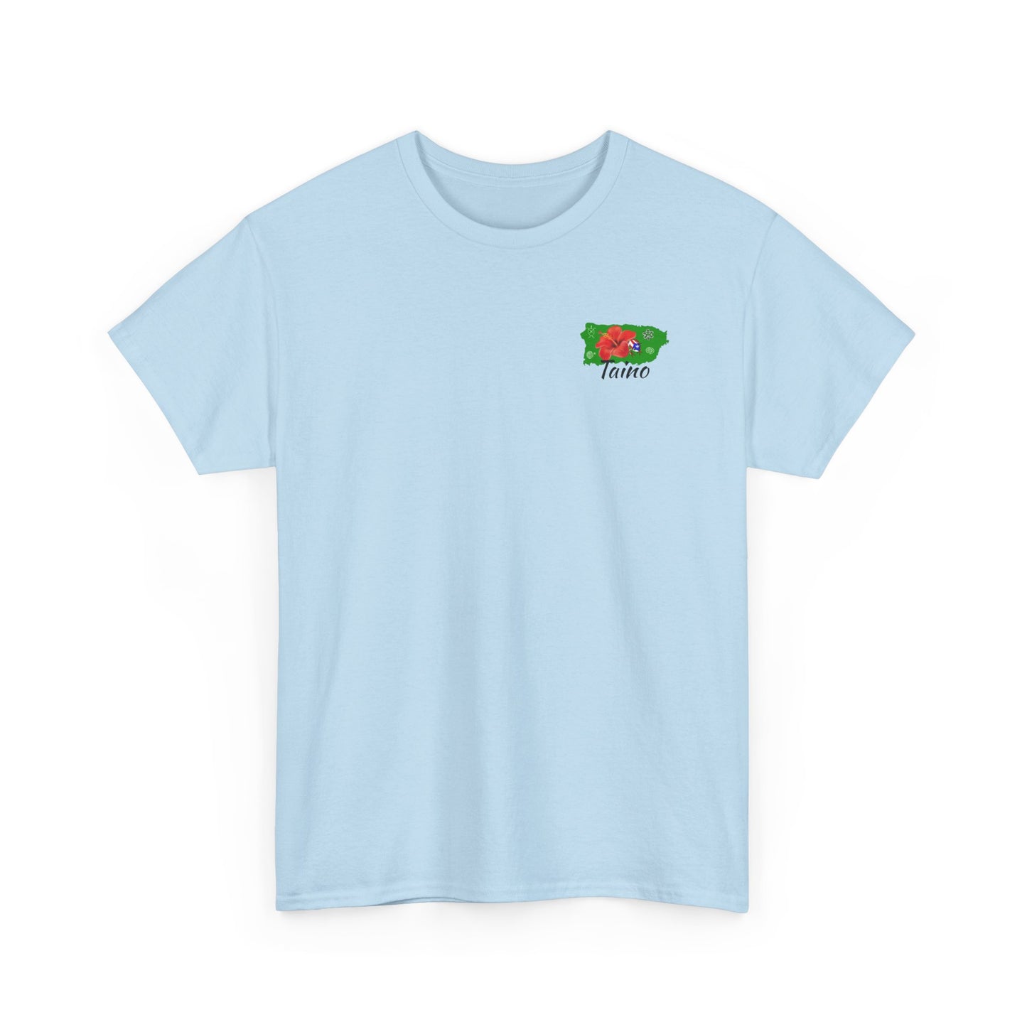 P.R. map Taino Symbols, and coqui, Unisex Heavy Cotton Tee