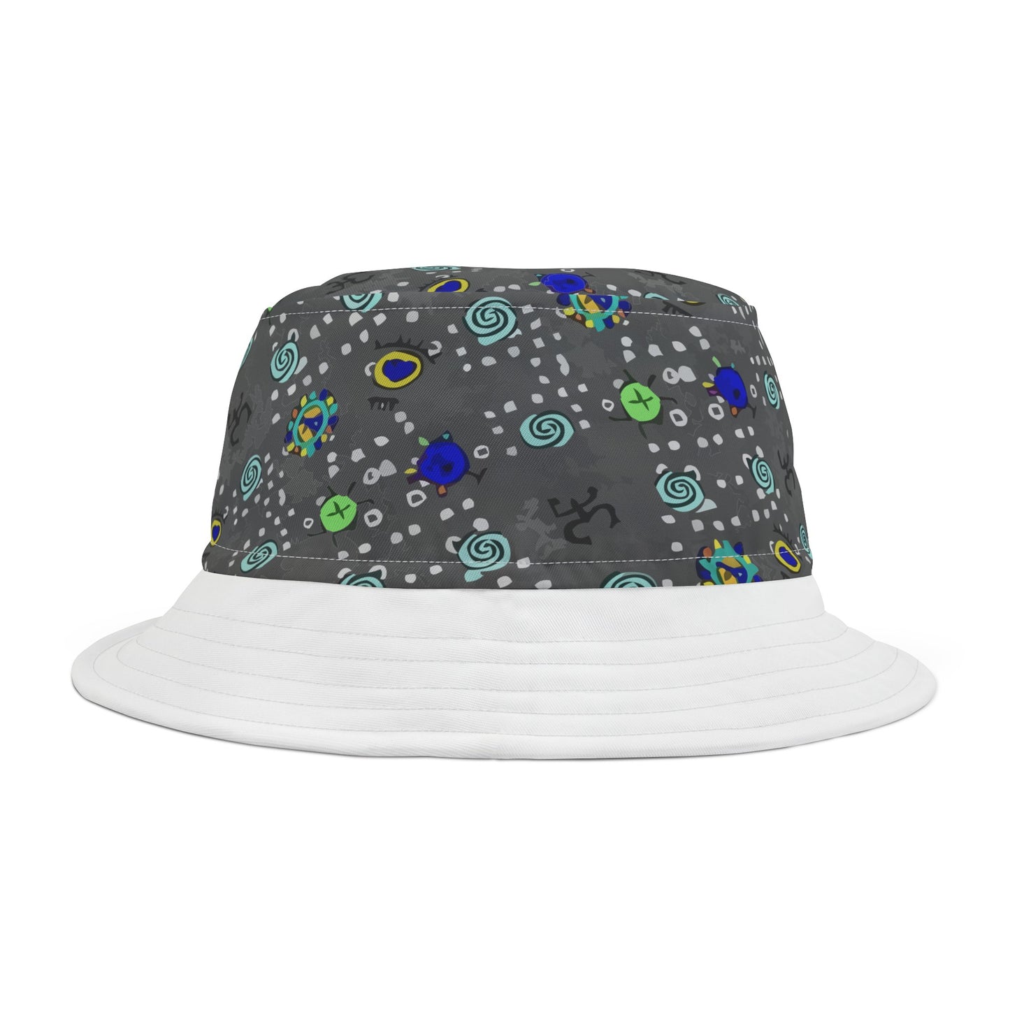 Half Gray w/Taino Symbols, Bucket Hat (AOP)