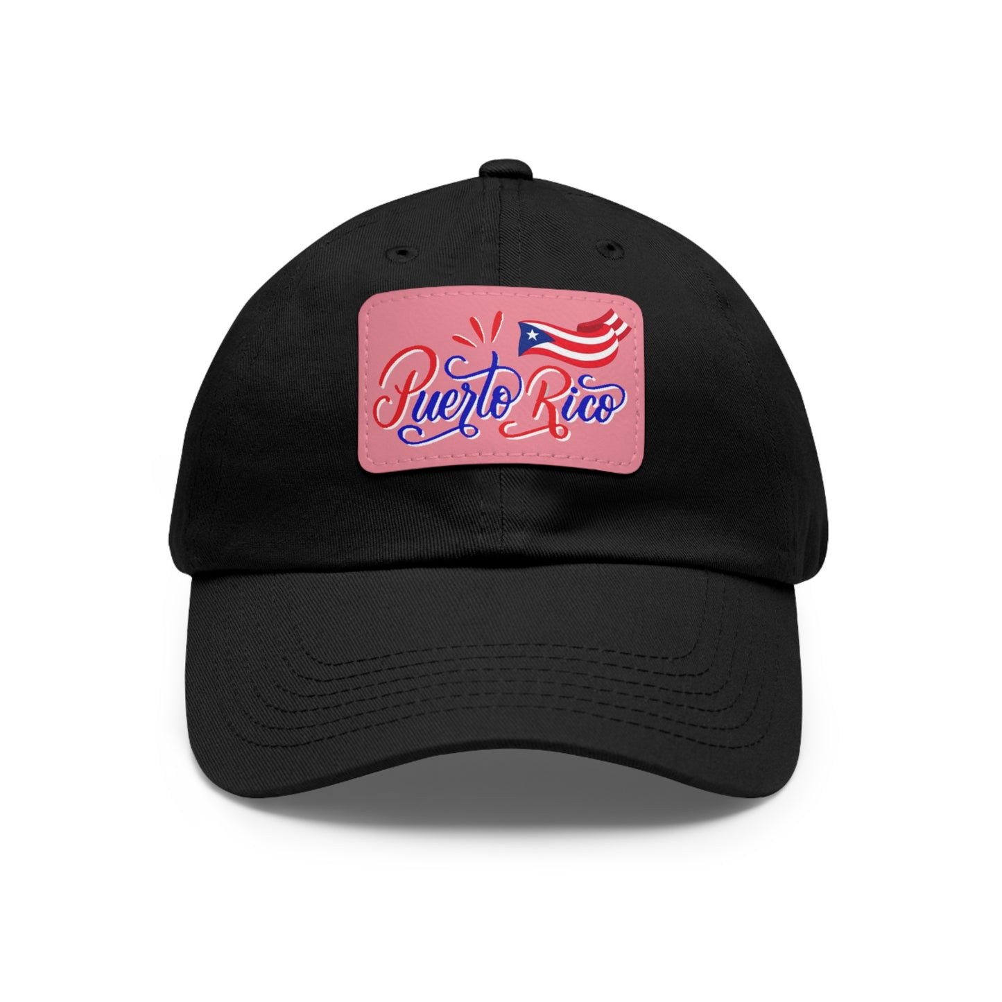 Puerto Rico w/Flag, Hat with Leather Patch (Rectangle)