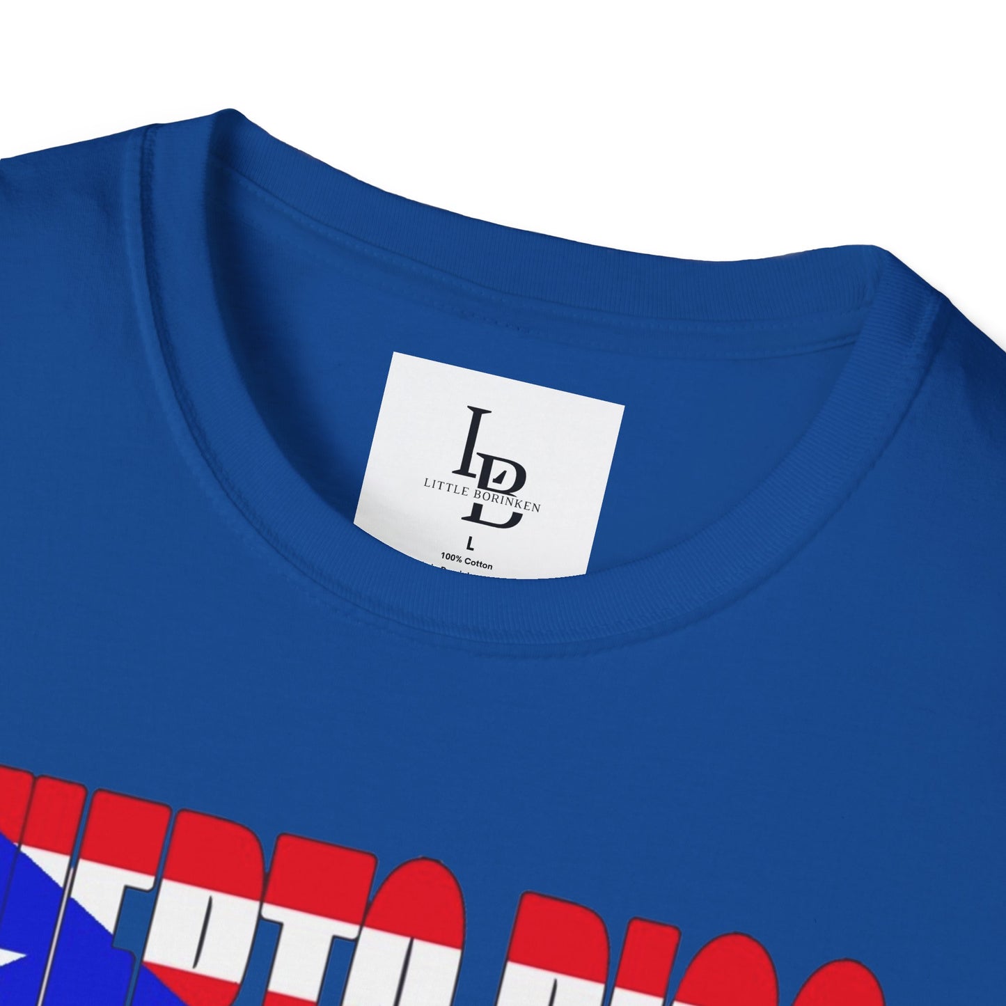 Puerto Rico Font Flag, Unisex Softstyle T-Shirt