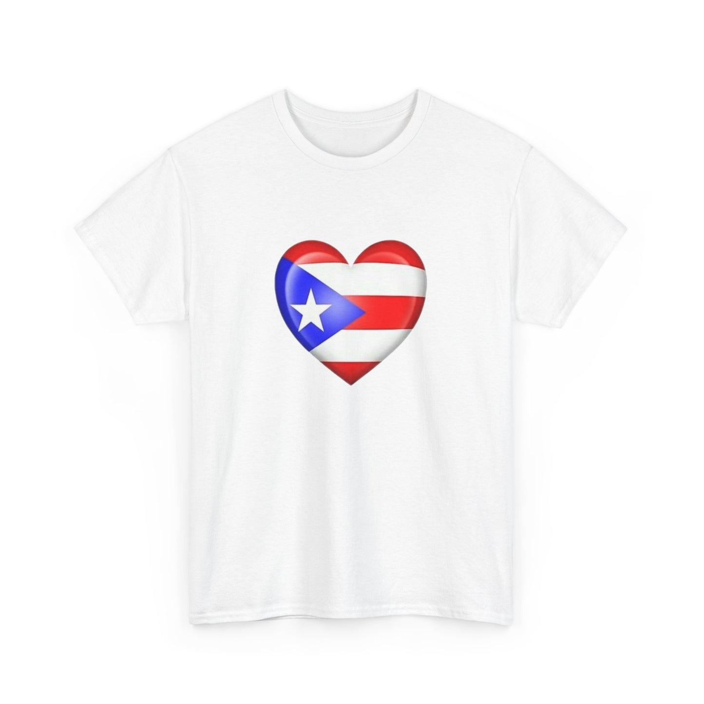 Heart PR Flag, Unisex Heavy Cotton Tee